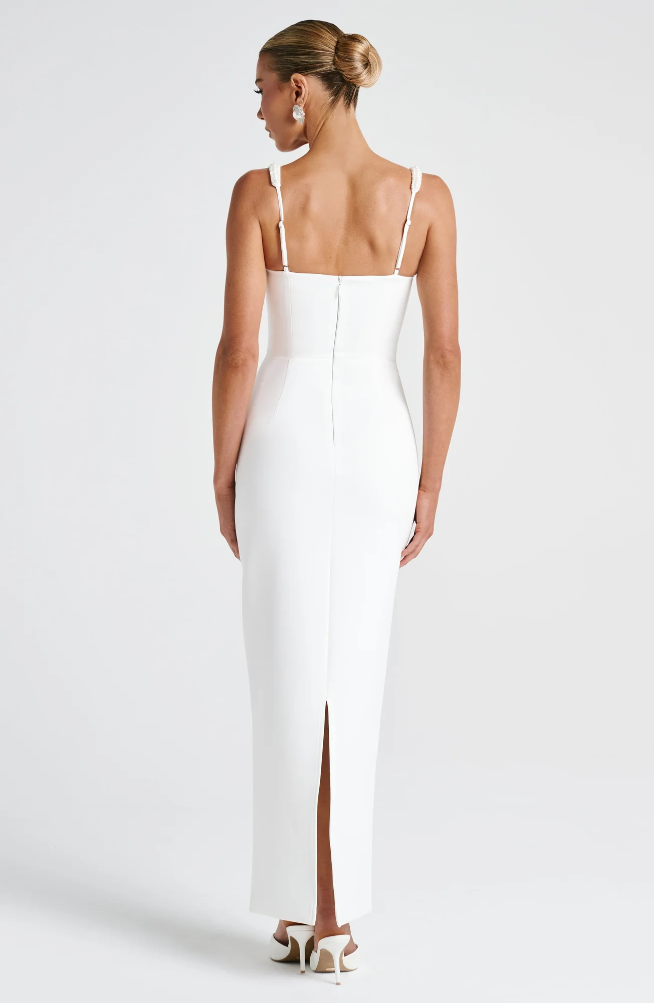 Ivory Square Neckline Midaxi Dress