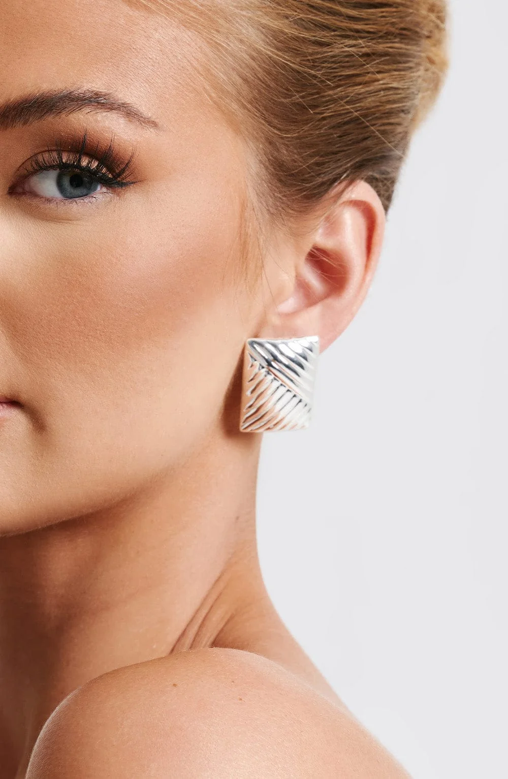 Square Silver Earrings - Elegant Statement Jewelry