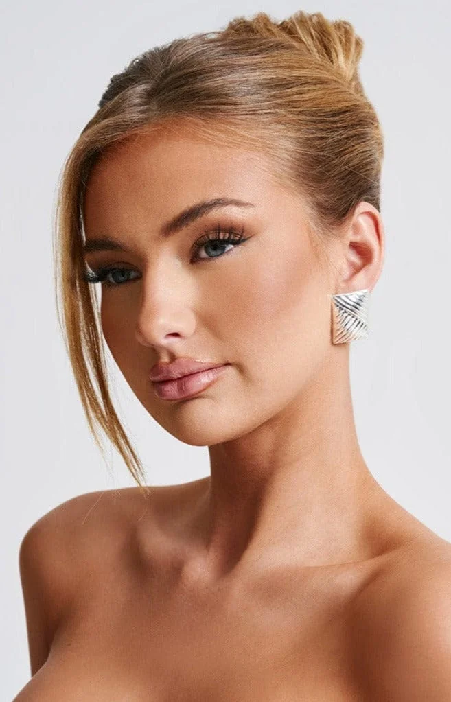 Square Silver Earrings - Elegant Statement Jewelry