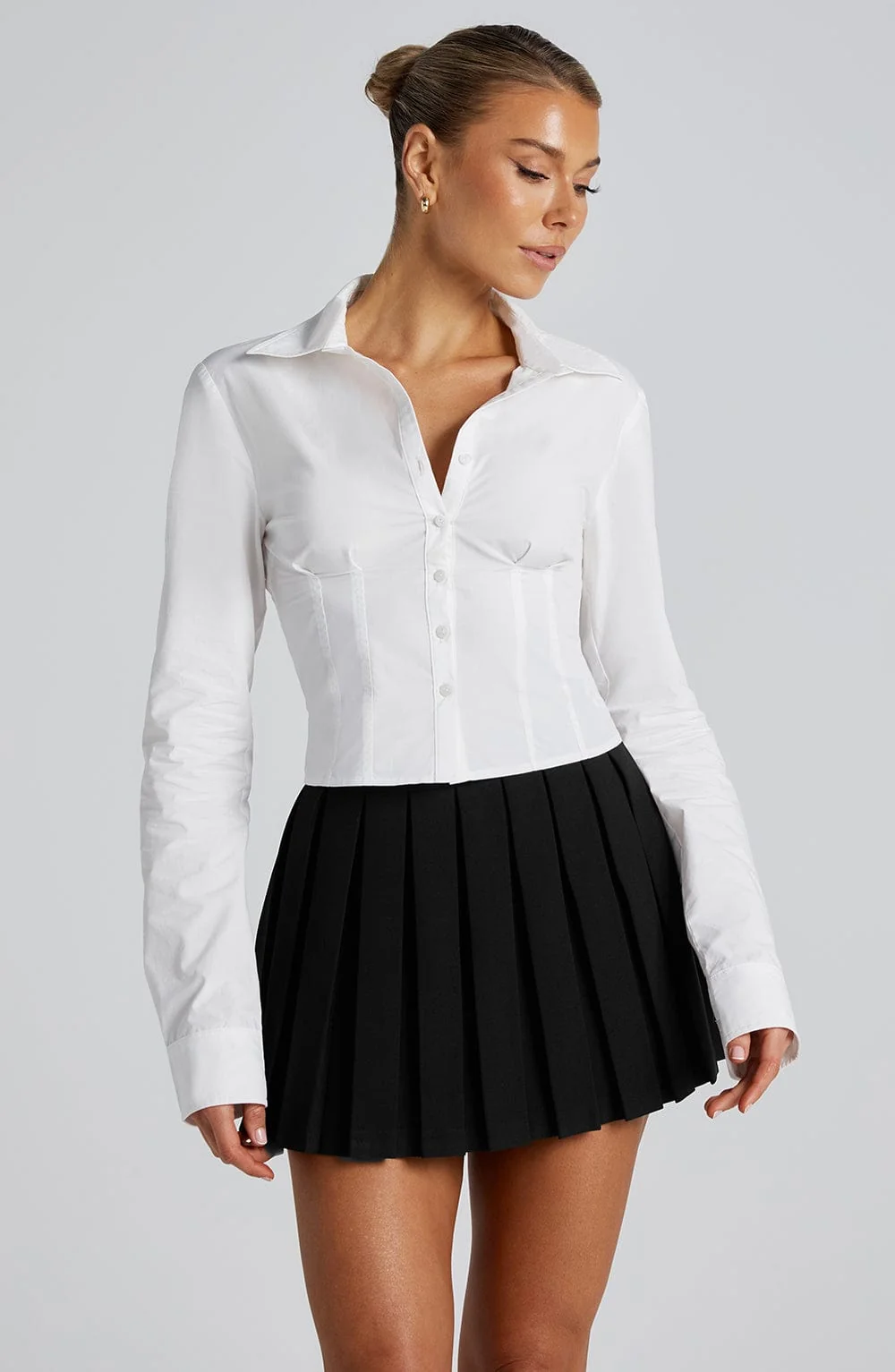 White Cotton Poplin Fitted Shirt - Sophisticated Style