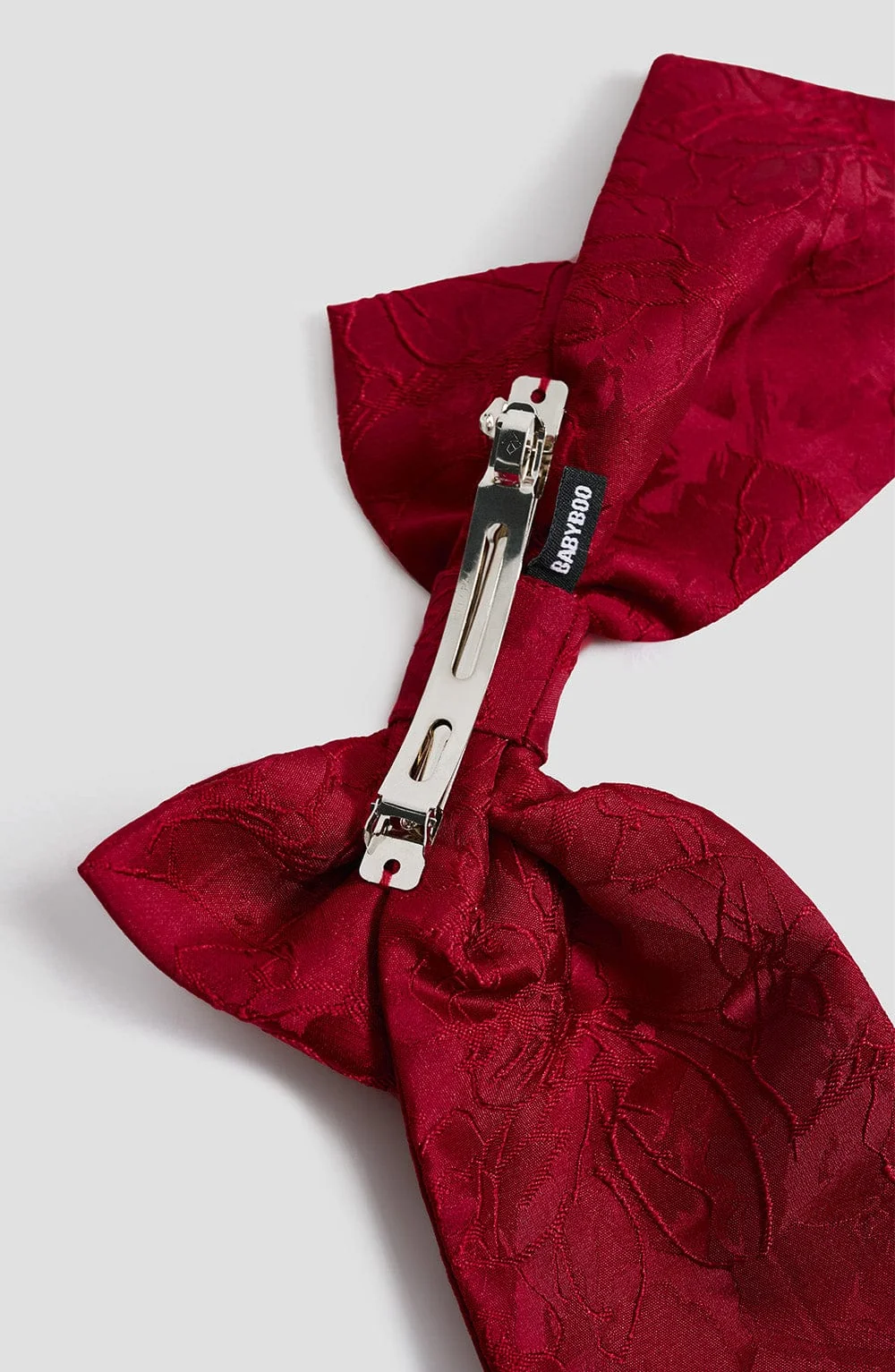 Red Floral Bow Clip Hair Accessory for Dressing Up