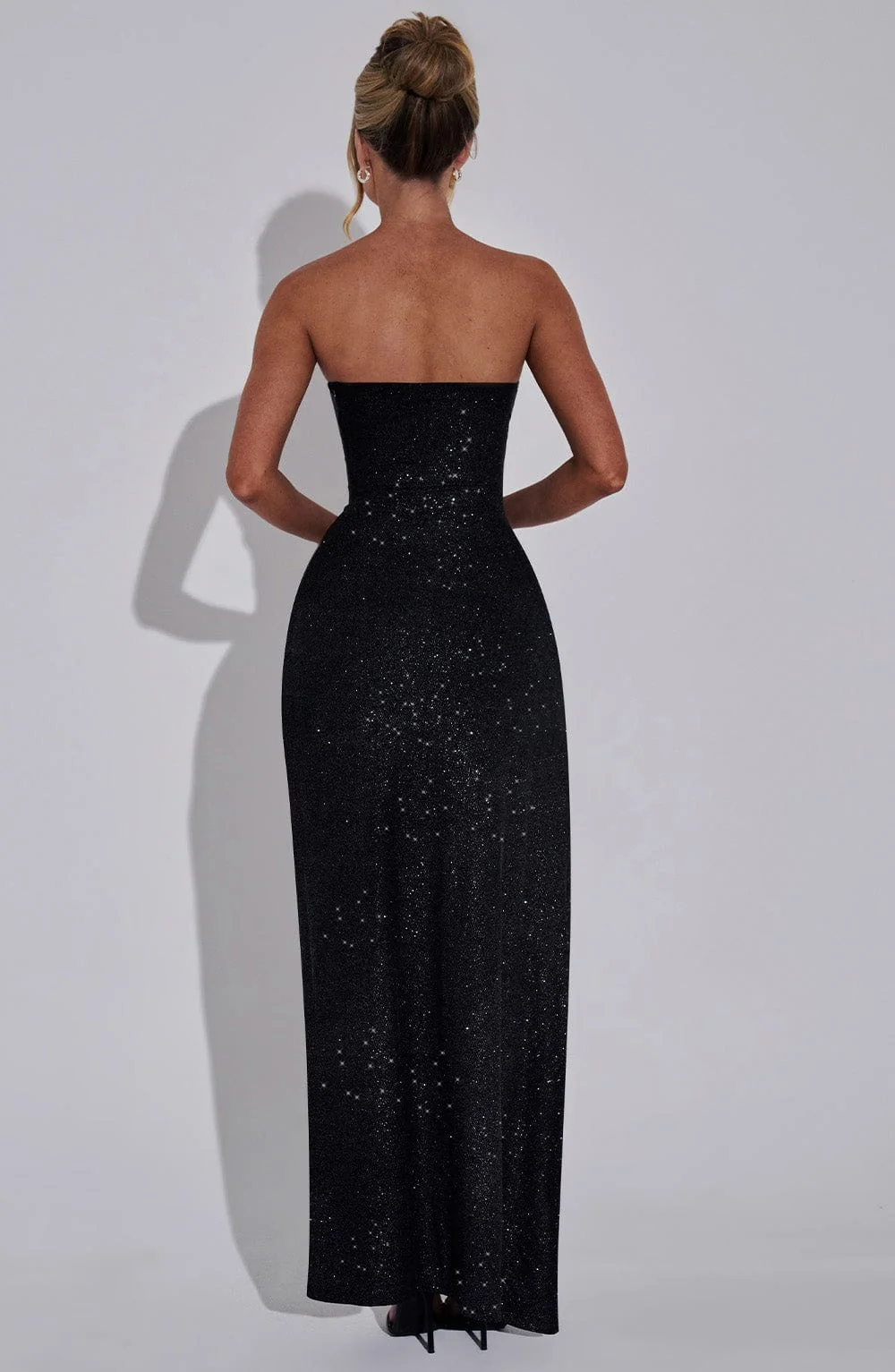 Sparkle Black Mesh Maxi Dress - Elegant Evening Gown