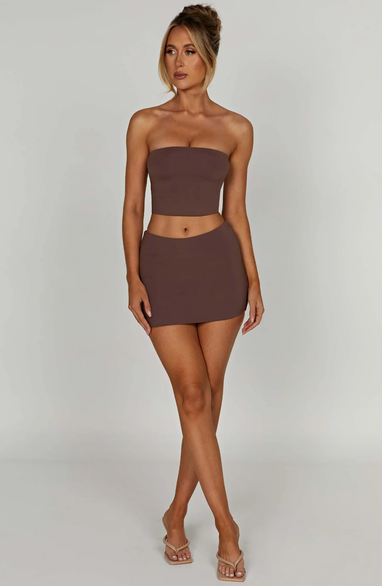 Chocolate Longline Bandeau Top - Premium Modal Fabric