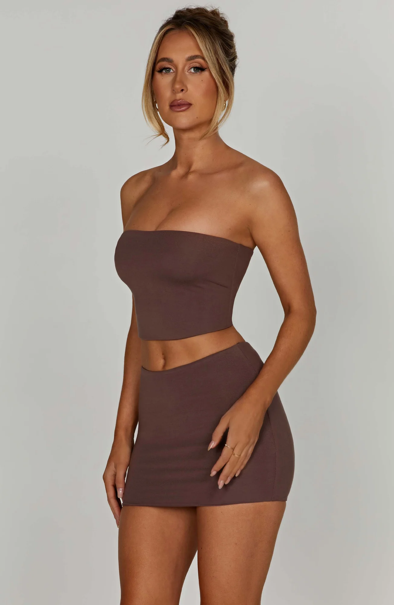 Chocolate Longline Bandeau Top - Premium Modal Fabric