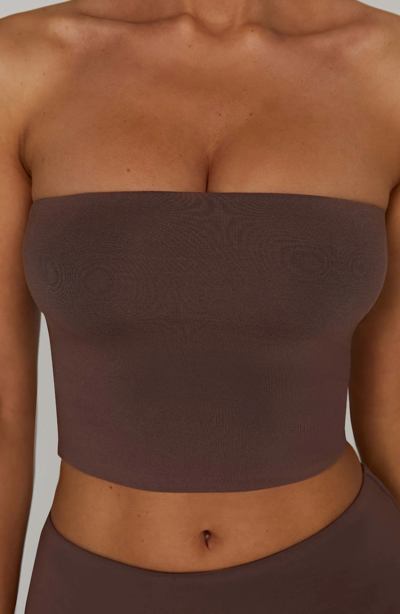 Chocolate Longline Bandeau Top - Premium Modal Fabric