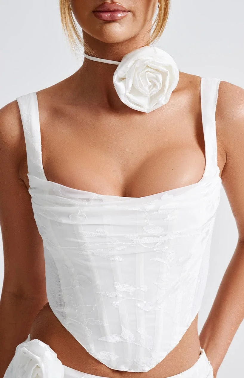 Ivory Floral Choker Necklace - Feminine Accessories