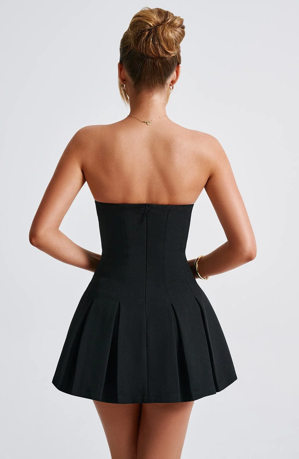 Black Strapless Flare Mini Dress - Elegant Evening Wear