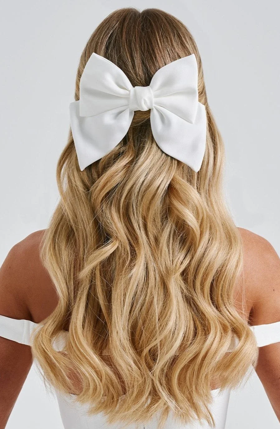 Ivory Satin Bow Hair Clip for Elegant Looks