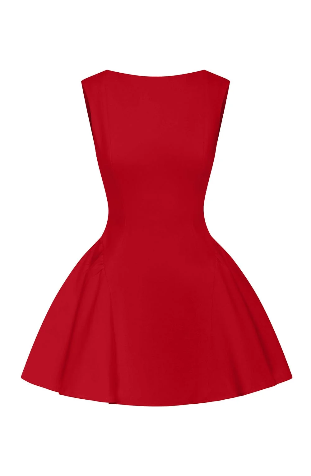 Red Drop-Waist Mini Dress in Premium Crepe - Elegant Style