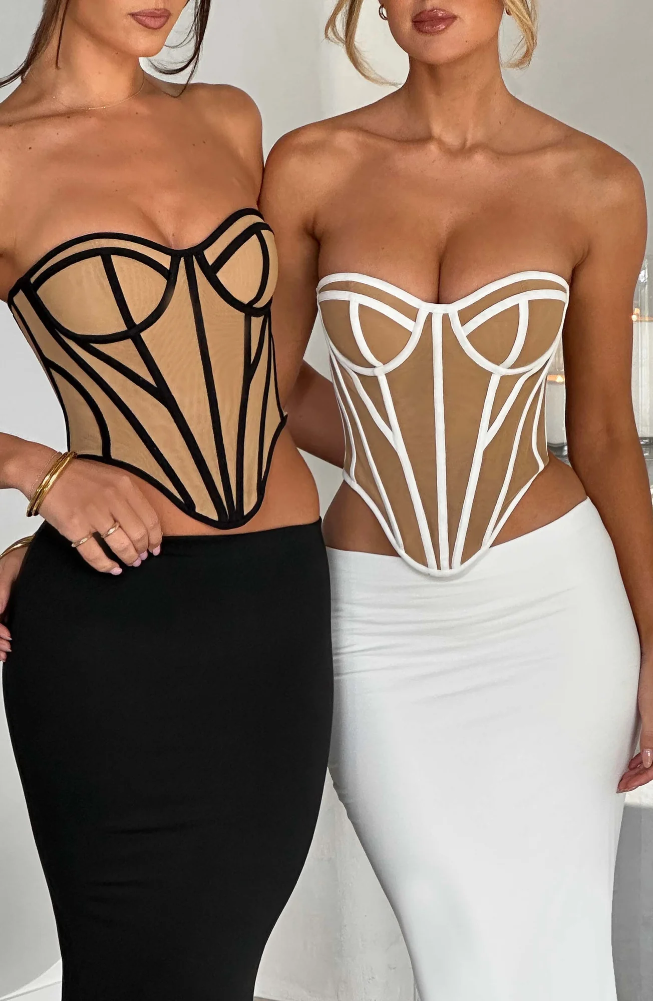 Mesh Ivory/Nude Corset Top - Santanna Style