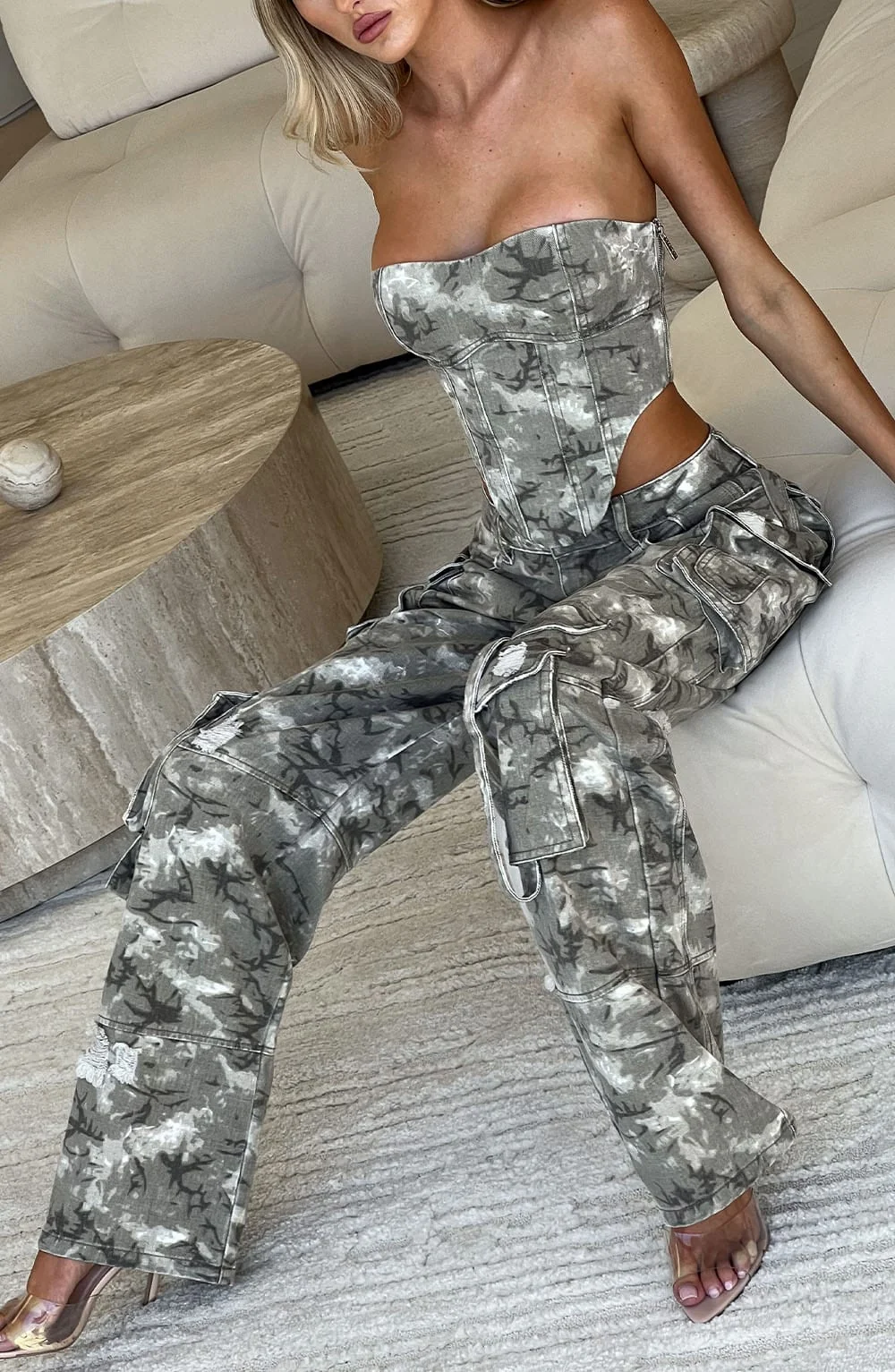 Camo Print Cargo Pants - Premium Oversized Fit