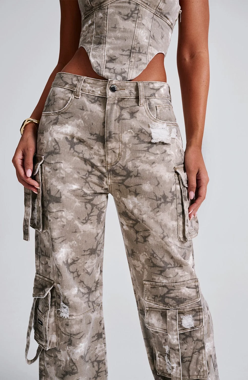 Camo Print Cargo Pants - Premium Oversized Fit