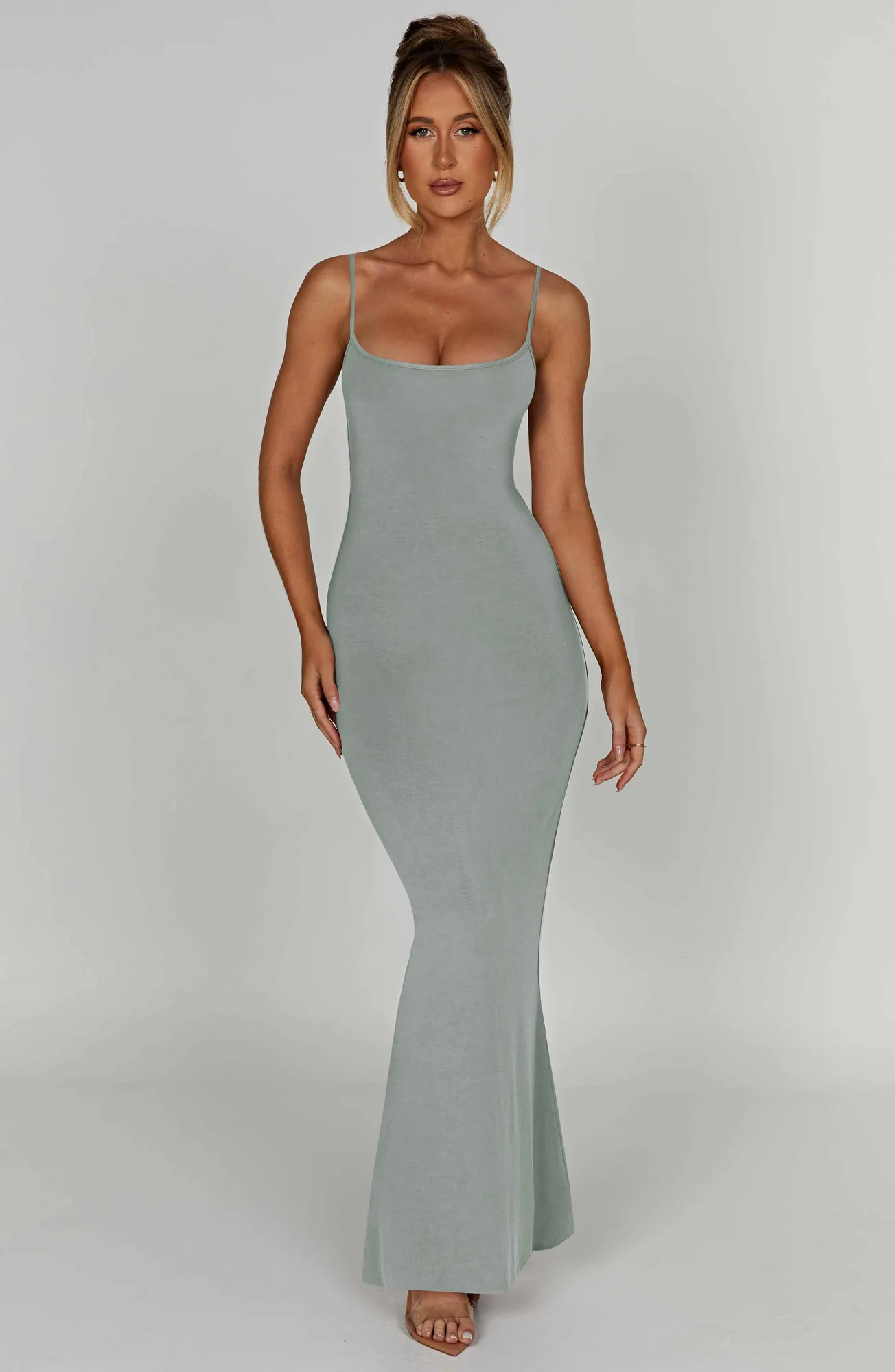 Steel Scoop Neck Maxi Dress - Premium Modal Fabric