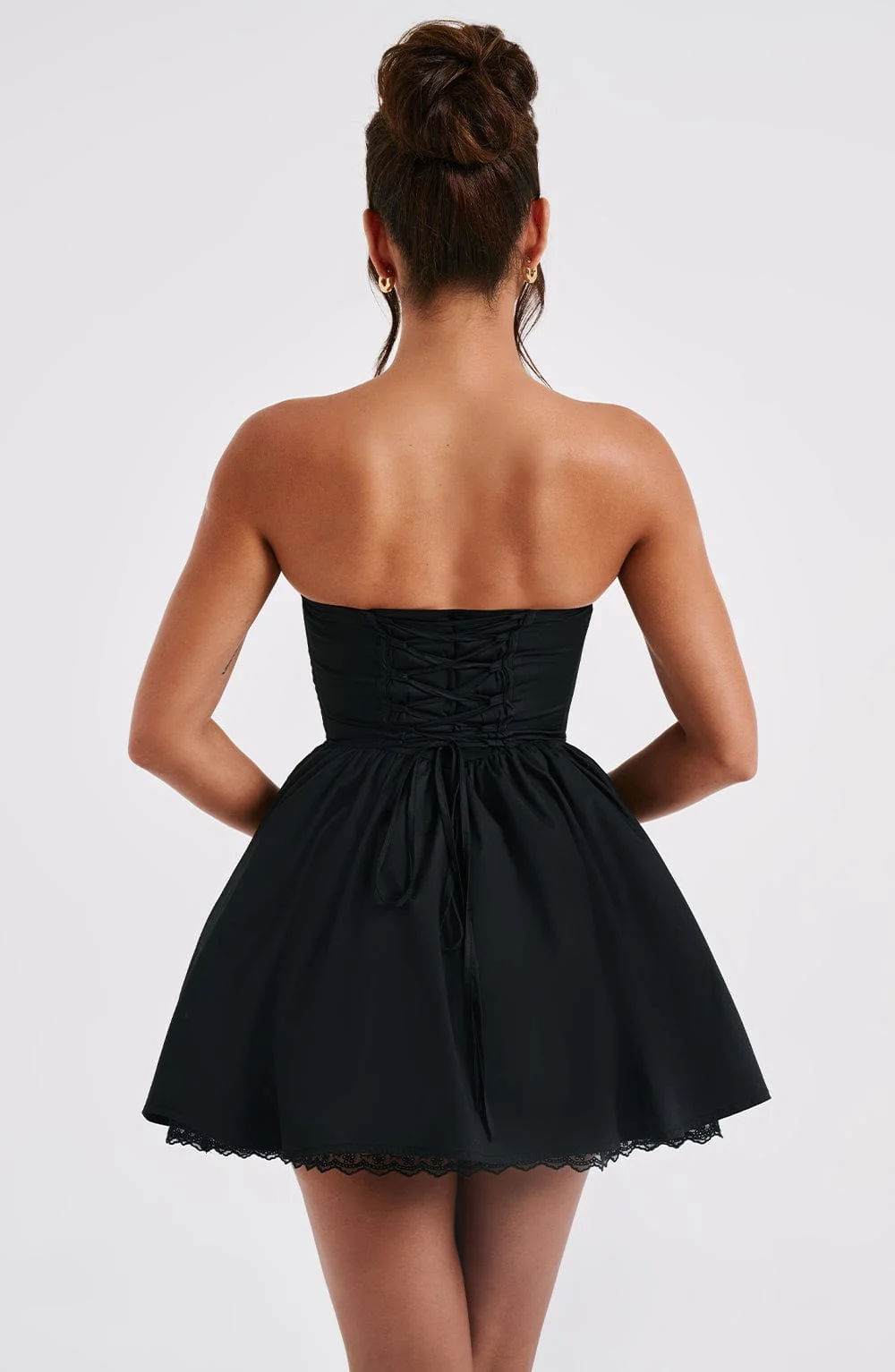Flirty Black Mini Dress with Tulle Skirt