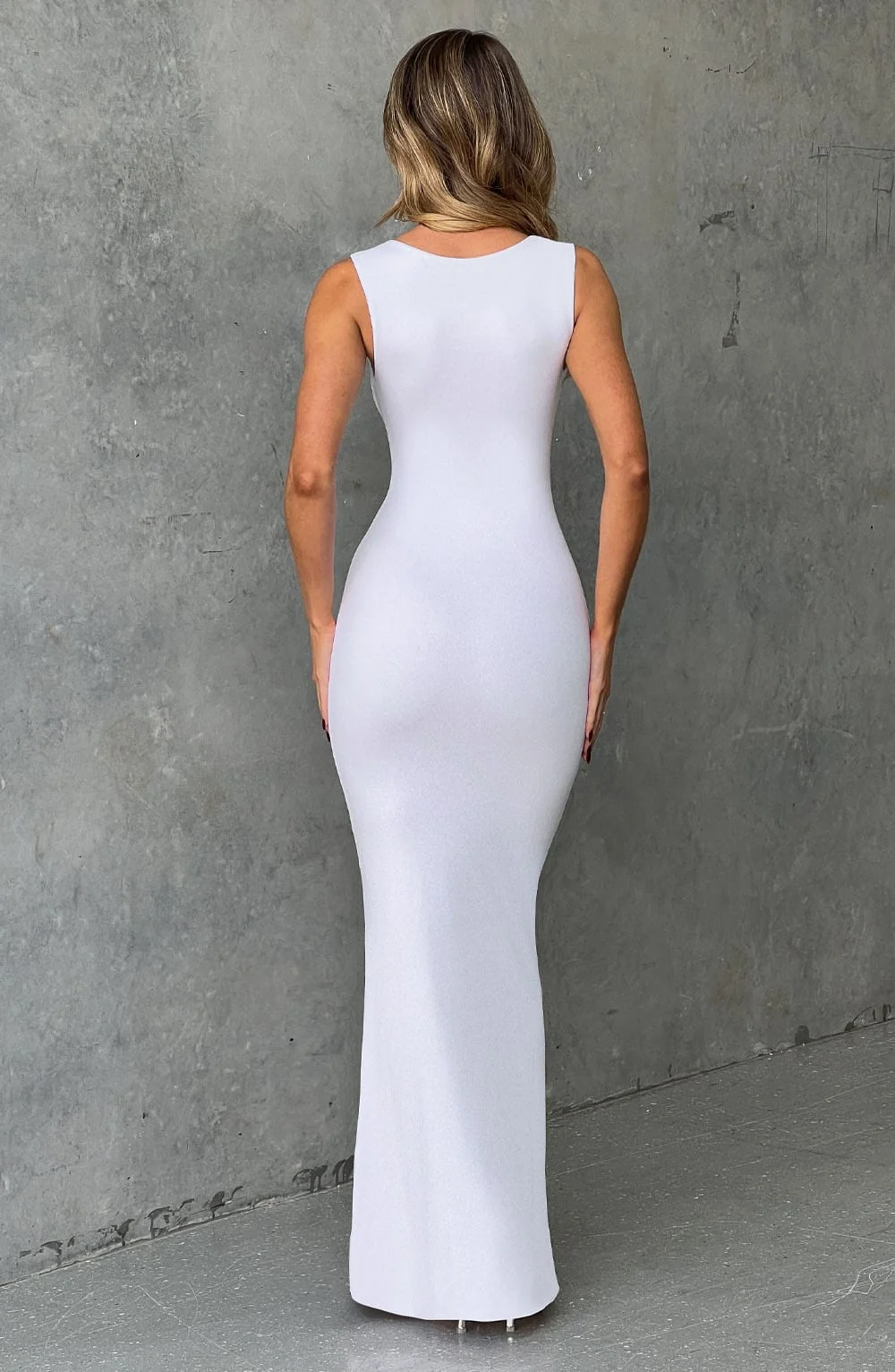 Soft White Maxi Dress with Square Neckline