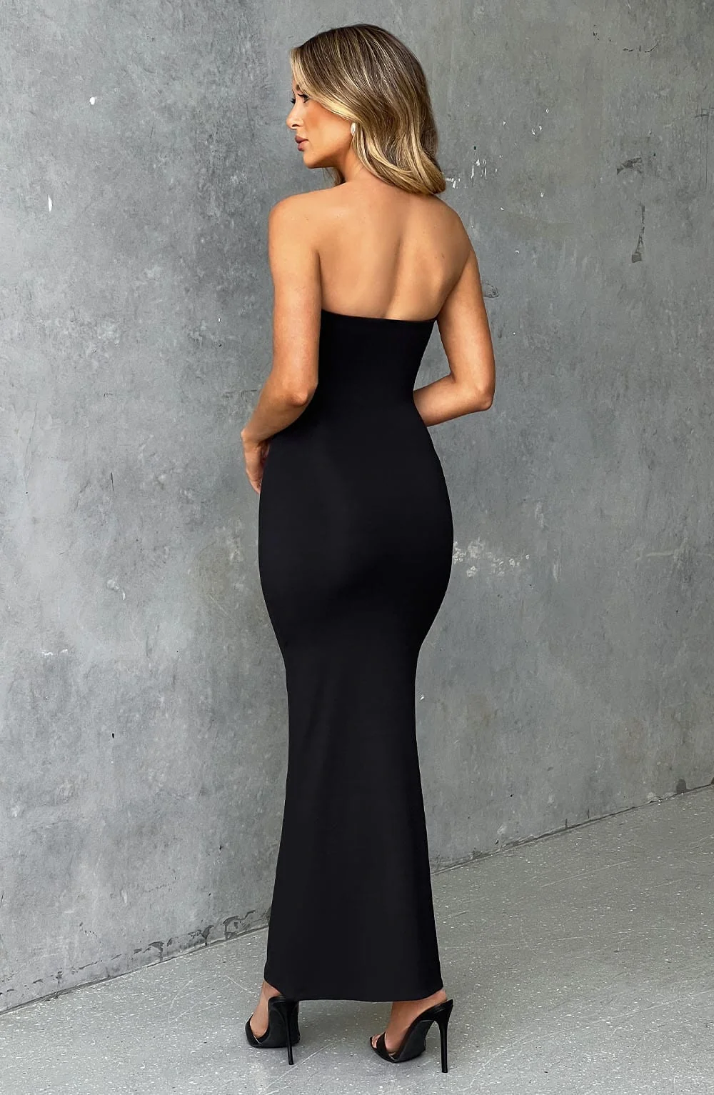 Minimal Black Midi Dress - Premium Modal Fabric