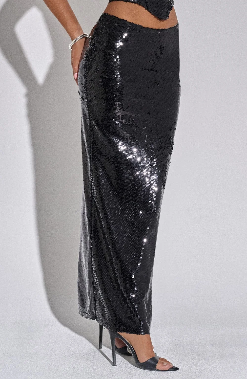 Sequin Maxi Skirt - Elegant Black Design