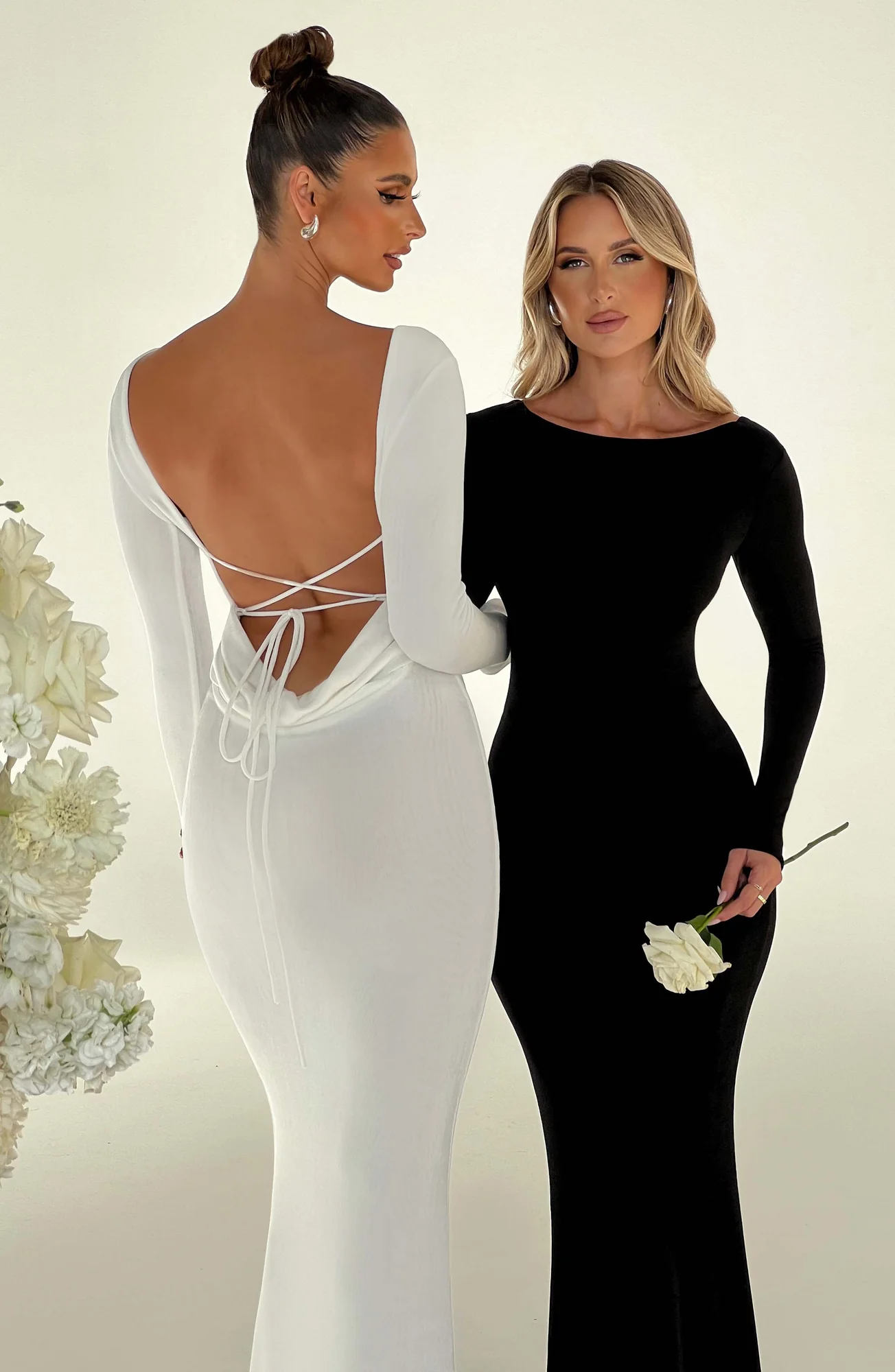 Black Anastassia Maxi Dress - Premium Body Sculpting and Low Back Detail