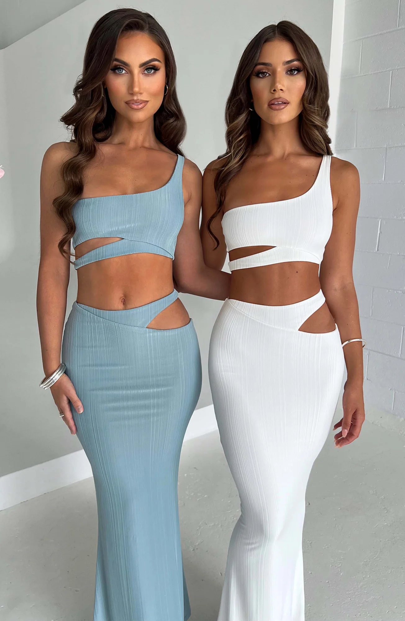 Steel Ribbed One Shoulder Crop Top - Kaela Style