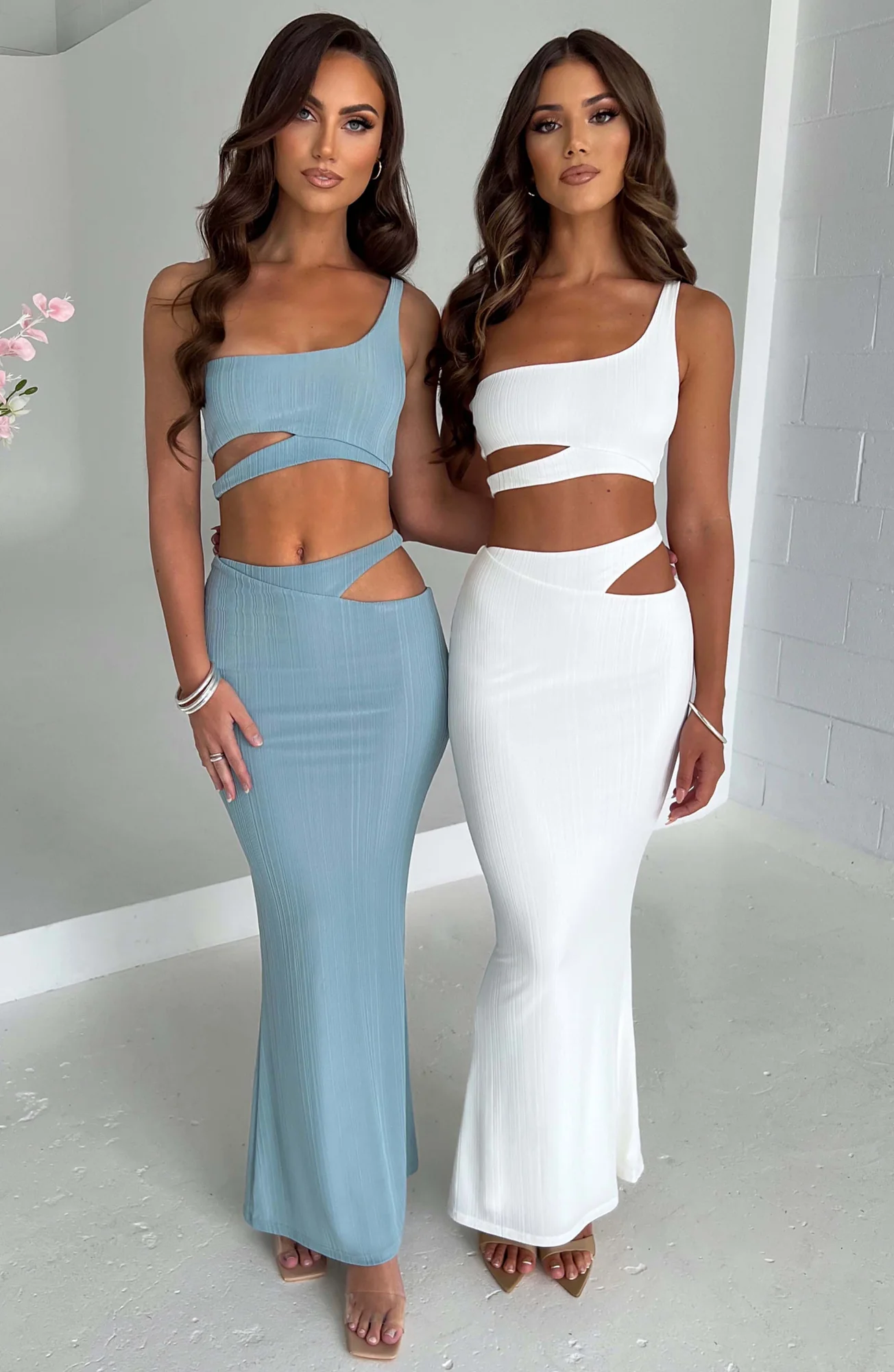 Steel Ribbed One Shoulder Crop Top - Kaela Style