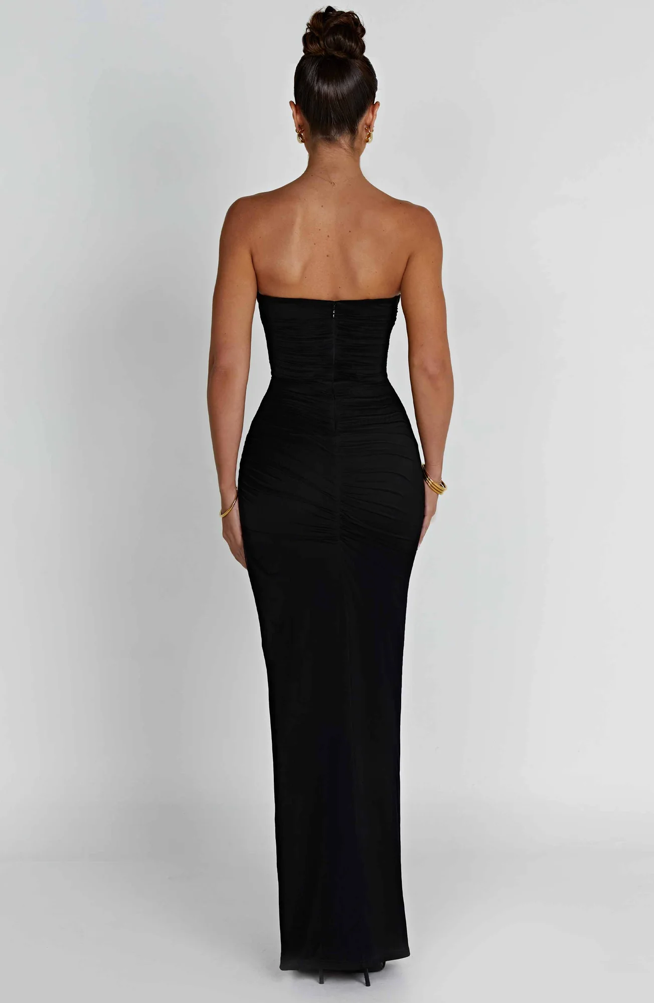 Black Corset Style Maxi Dress - Premium Stretch Mesh