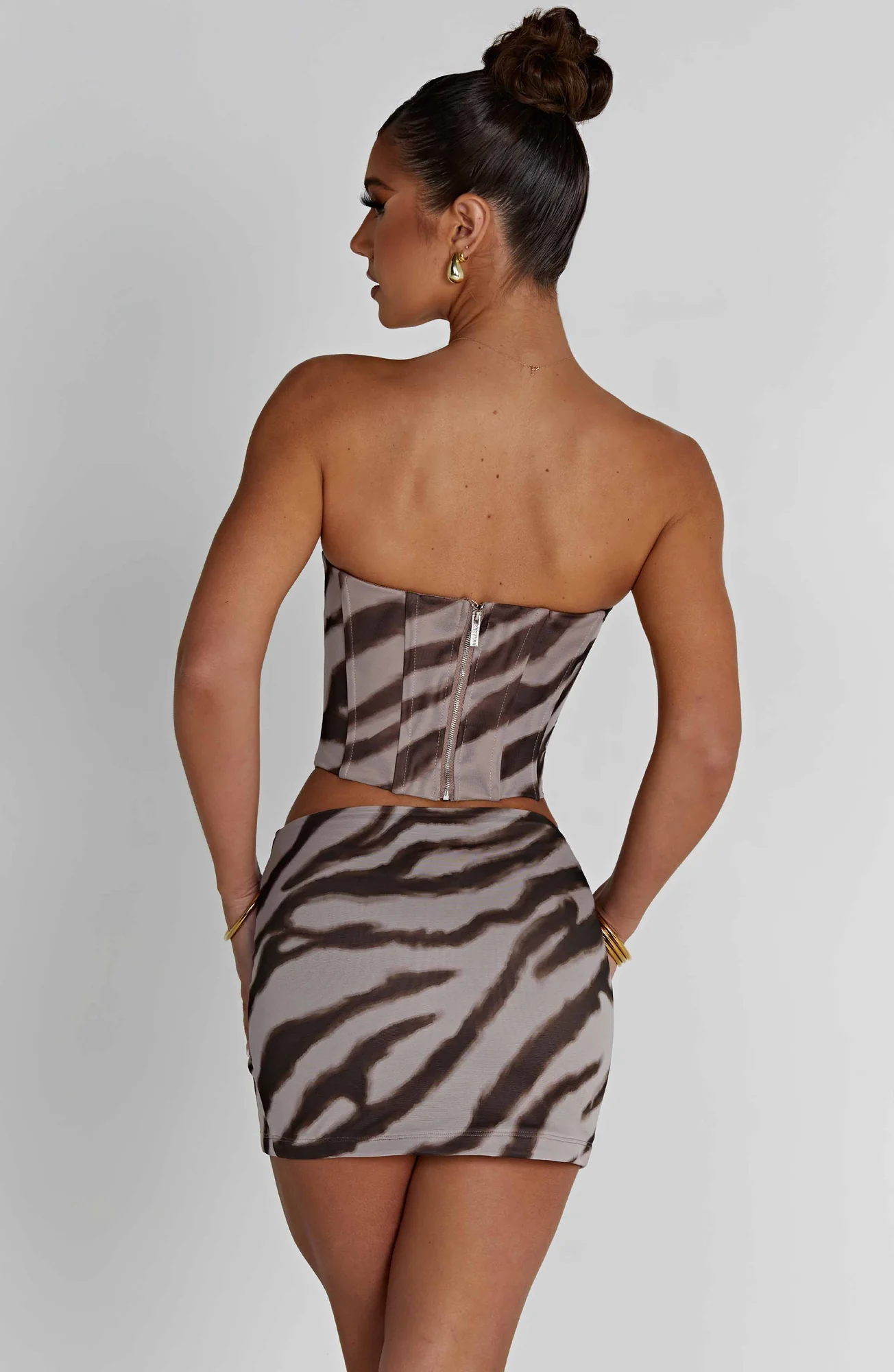 Zebra Print Corset Tank Top - Premium Power Mesh
