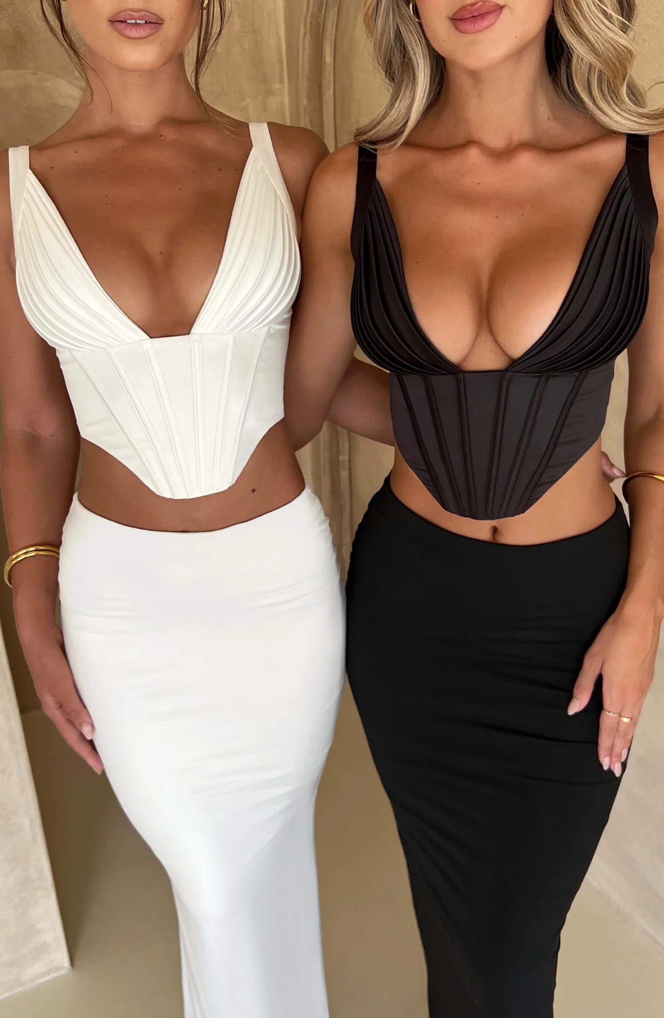 Ivory Boned Corset Top for Women - Kate Style