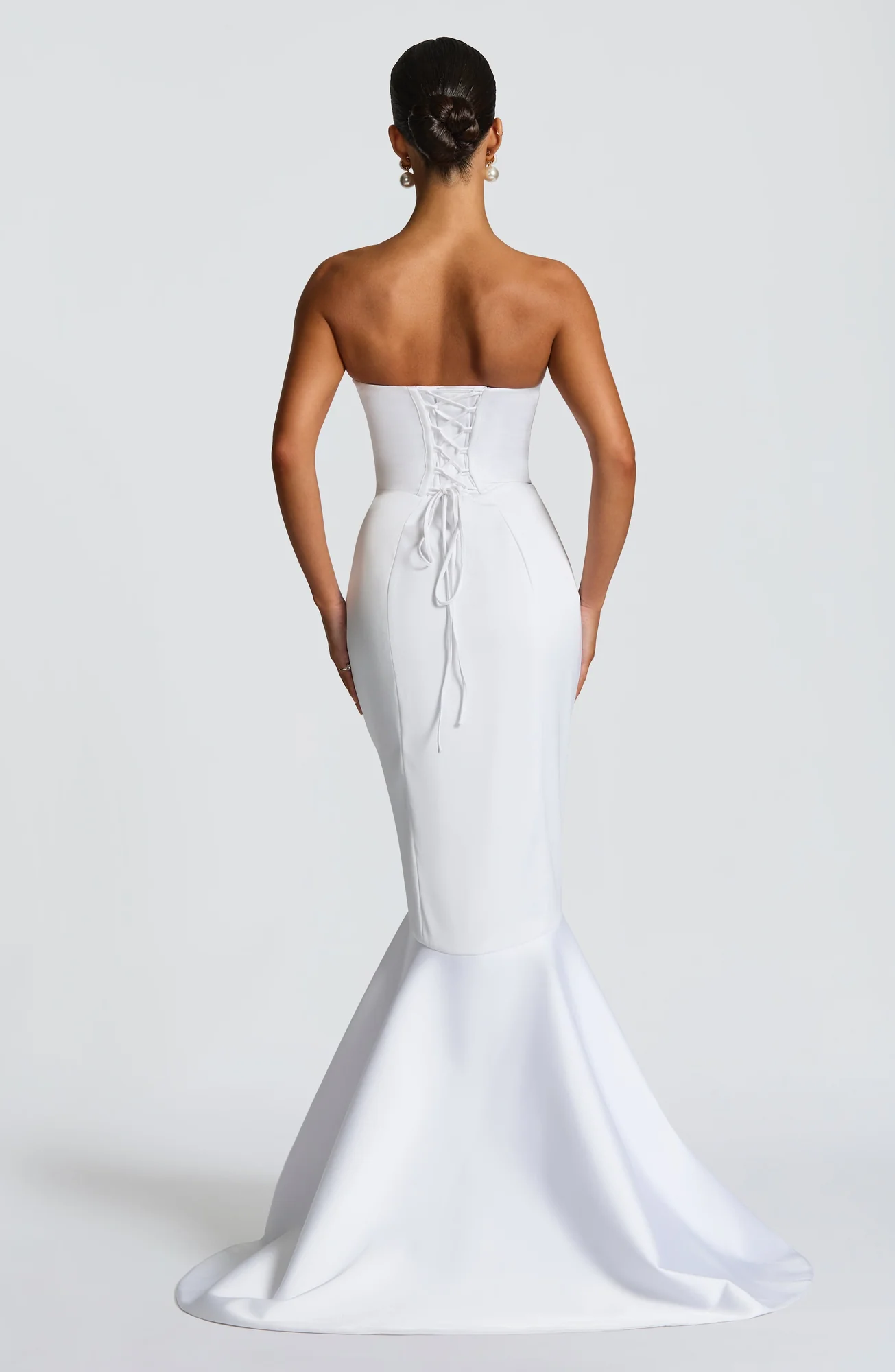 Ivory Mermaid Satin Strapless Gown - Elegant Formal Dress