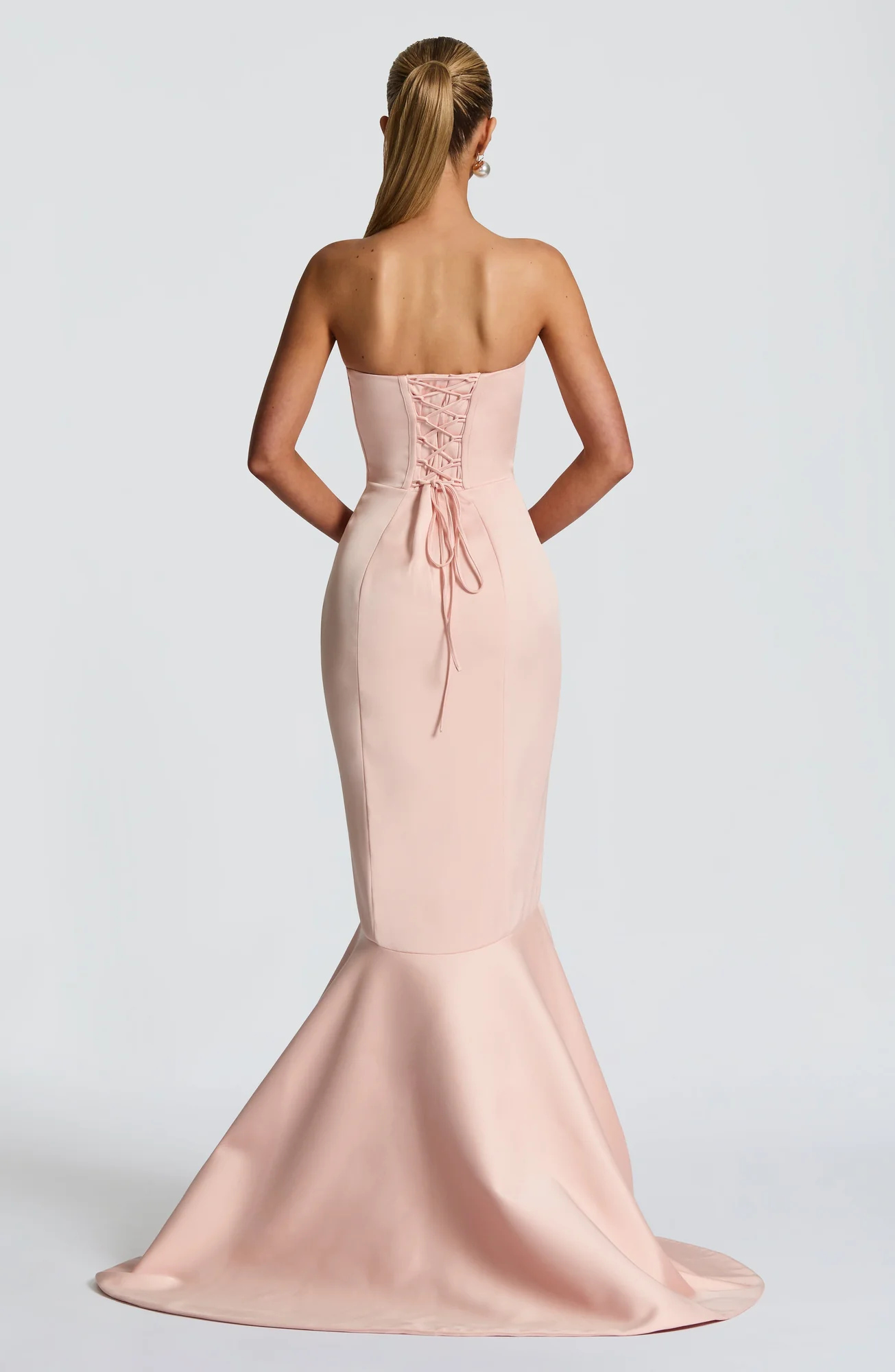 Blush Mermaid Gown for Formal Occasions