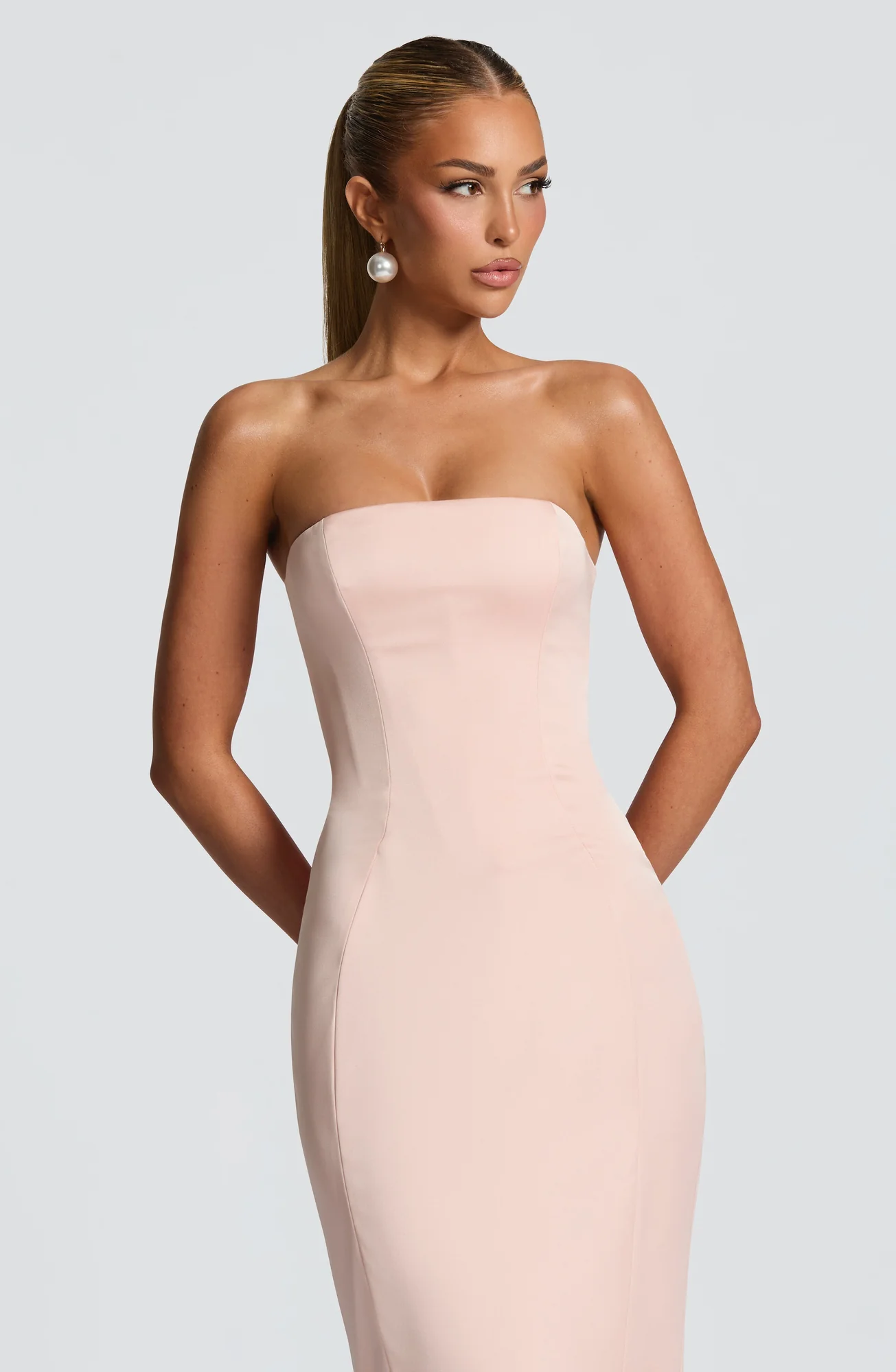 Blush Mermaid Gown for Formal Occasions
