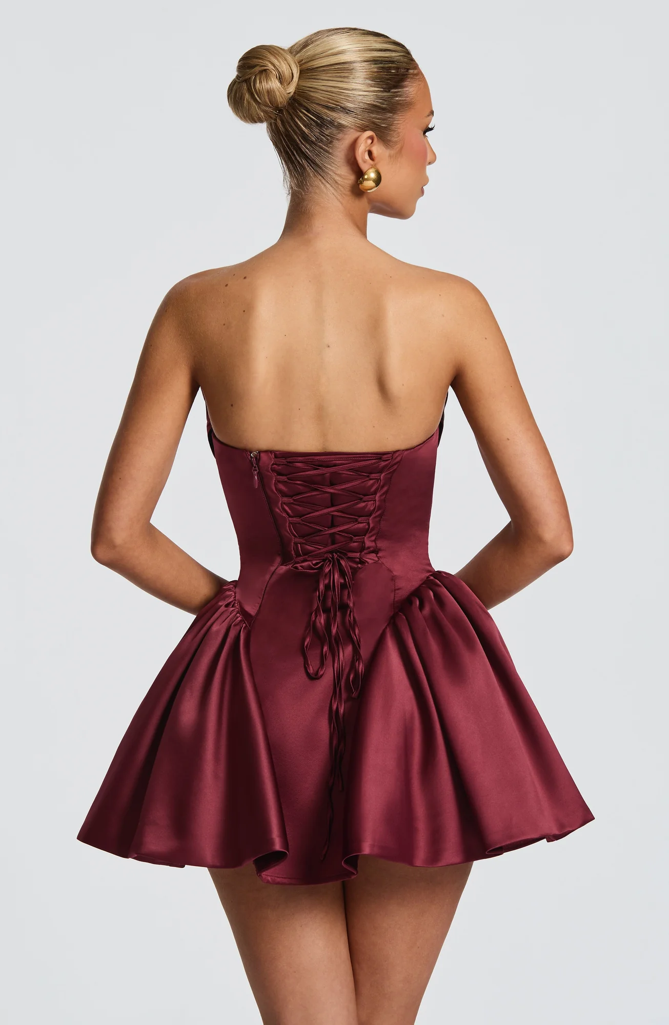 Cherry Lacquer Mini Dress with Bow Detail