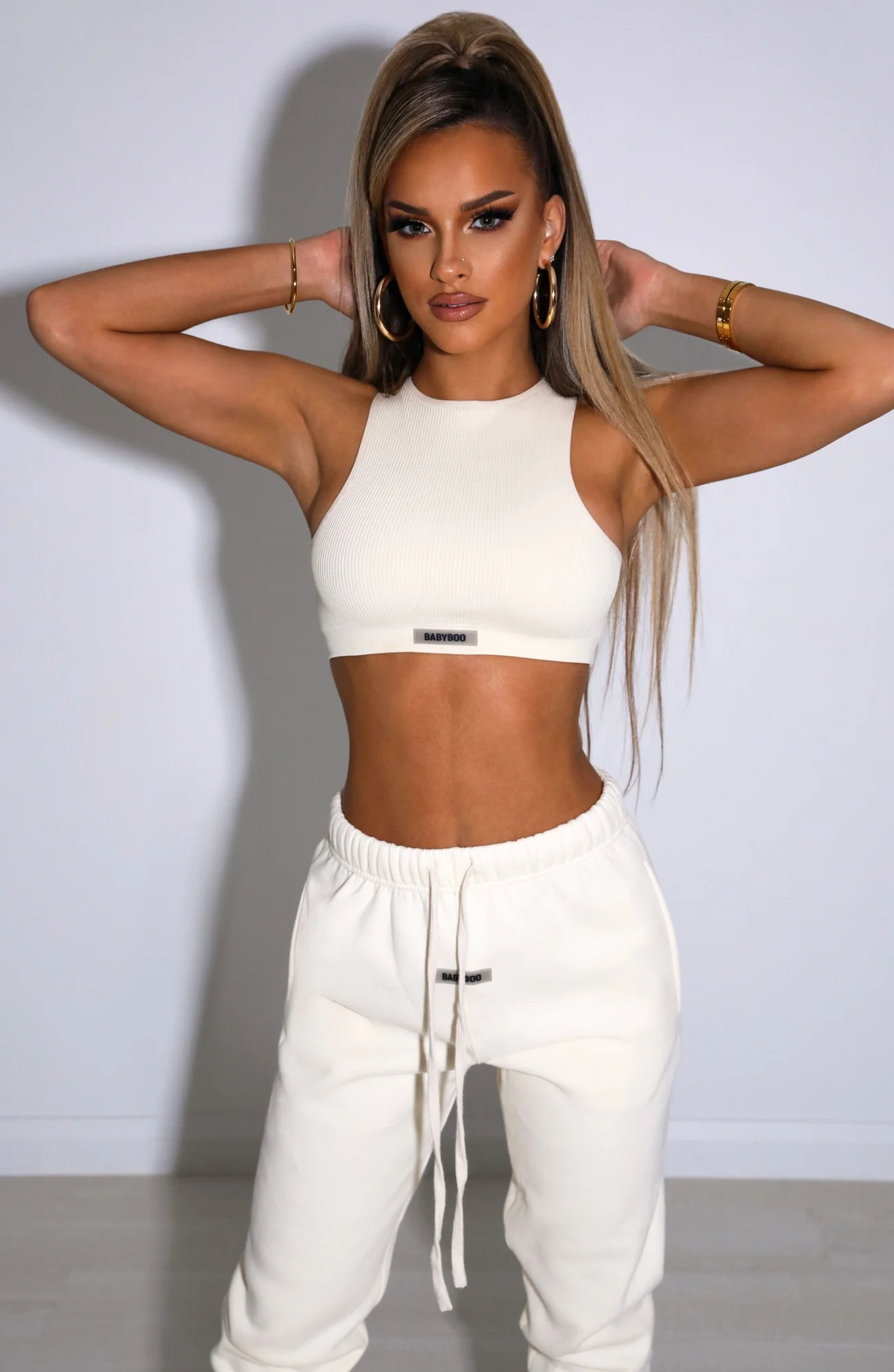 Cream Ribbed Tank Top - Womens Sleeveless Crop
