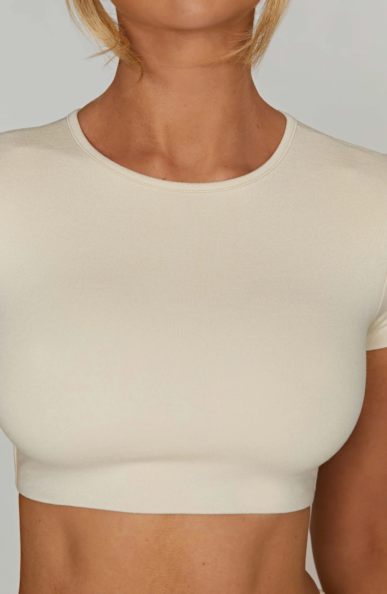 Buttery Cream Eve Crop Top | Soft Modal Fabric | High Neck