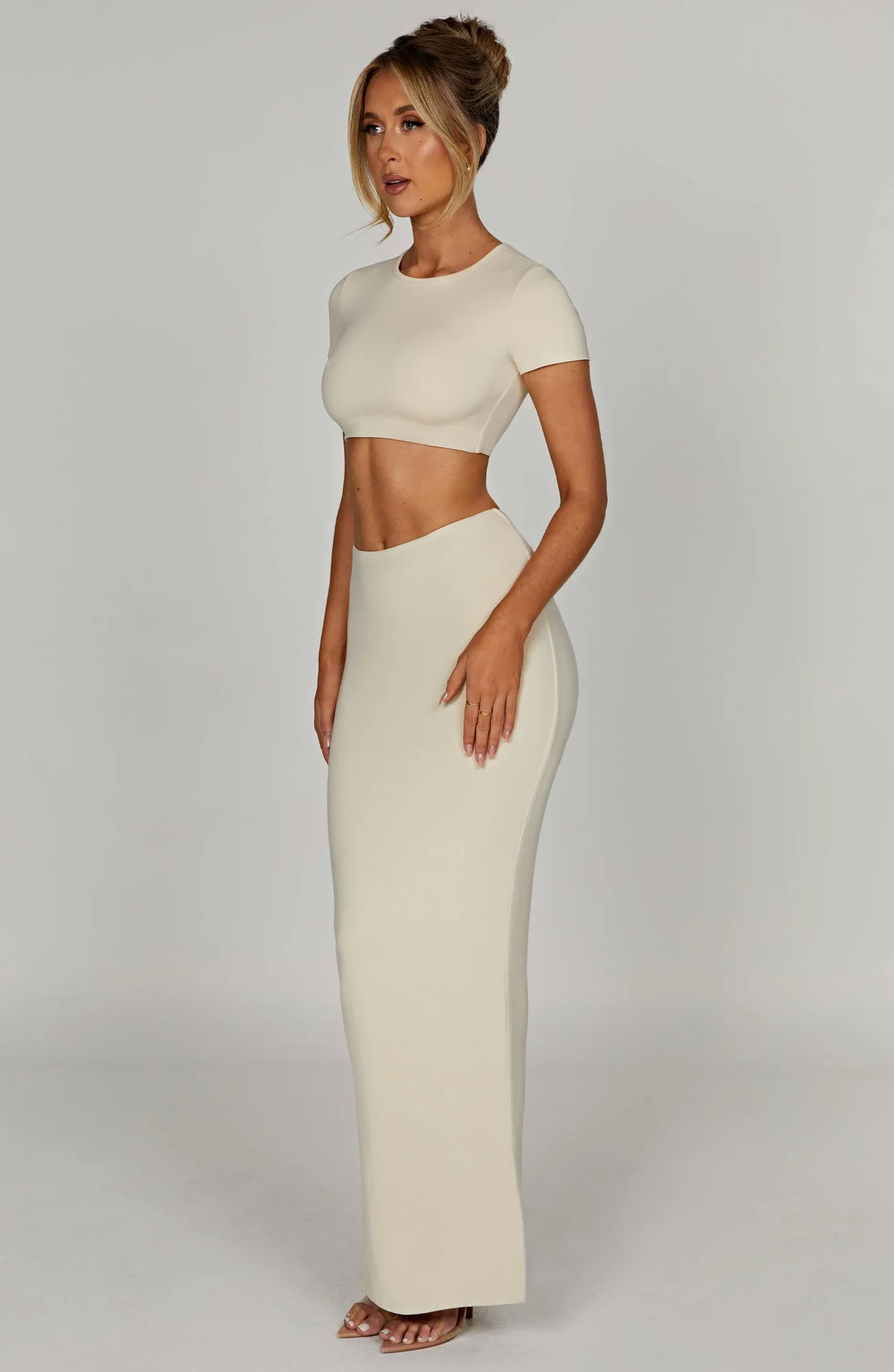 Buttery Cream Eve Crop Top | Soft Modal Fabric | High Neck