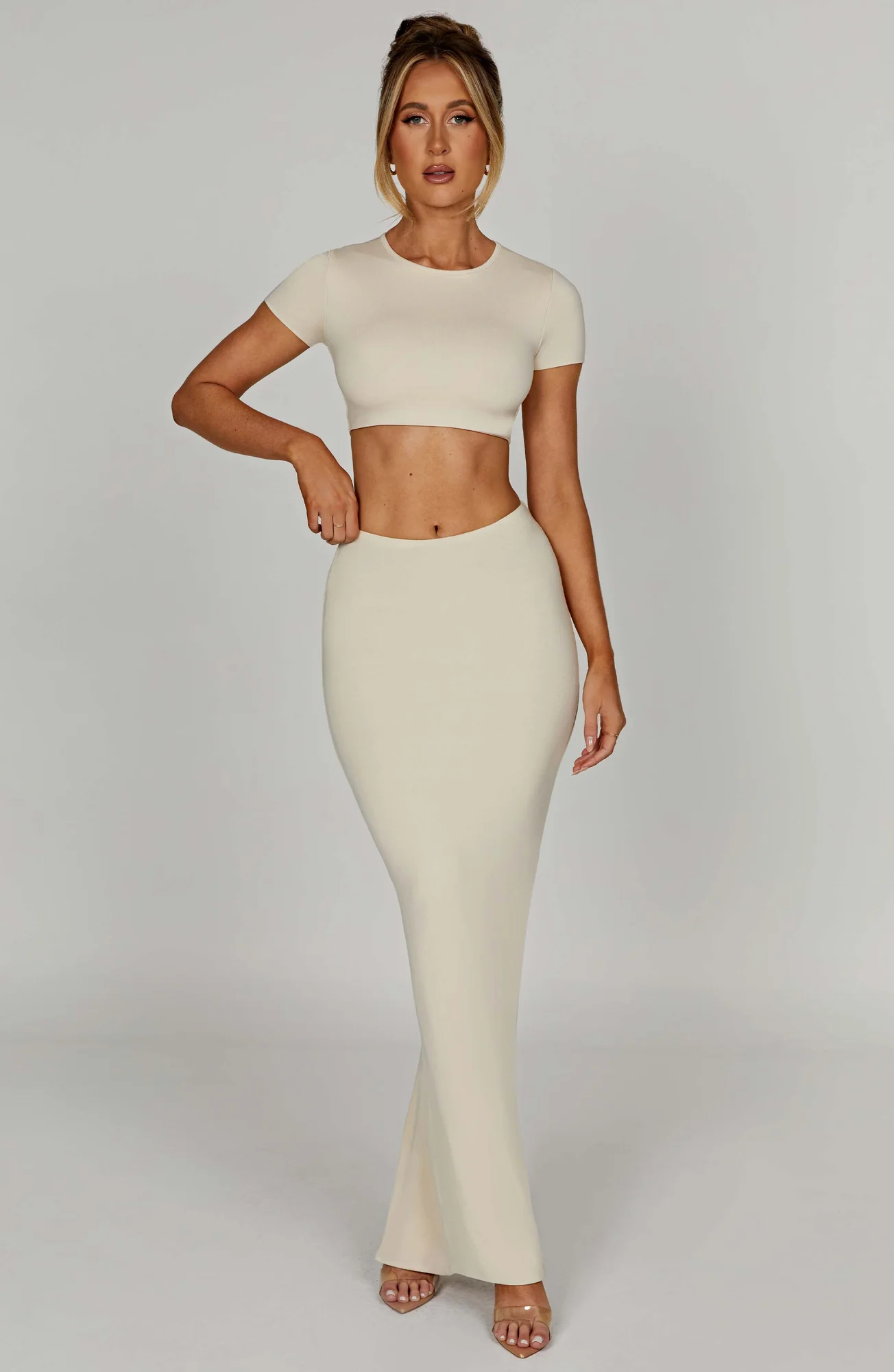 Buttery Cream Eve Crop Top | Soft Modal Fabric | High Neck