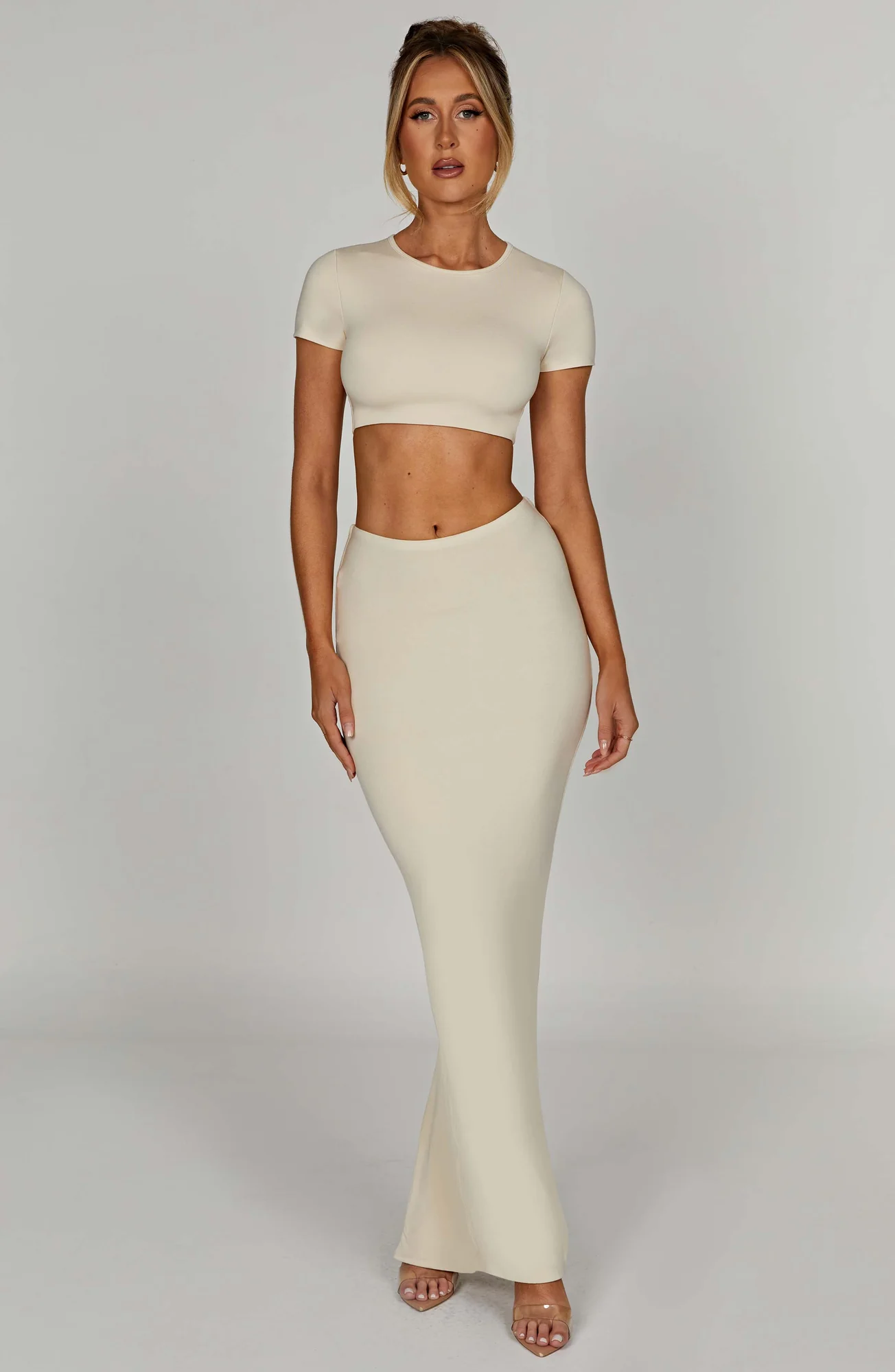 Buttery Cream Eve Crop Top | Soft Modal Fabric | High Neck