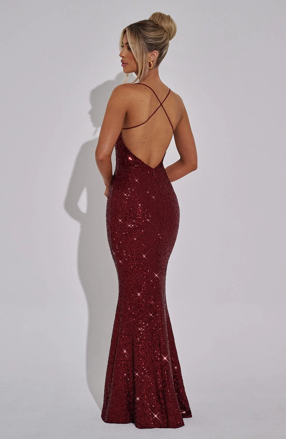 Sparkling Wine Maxi Dress - Elegant Sequin Party Gown