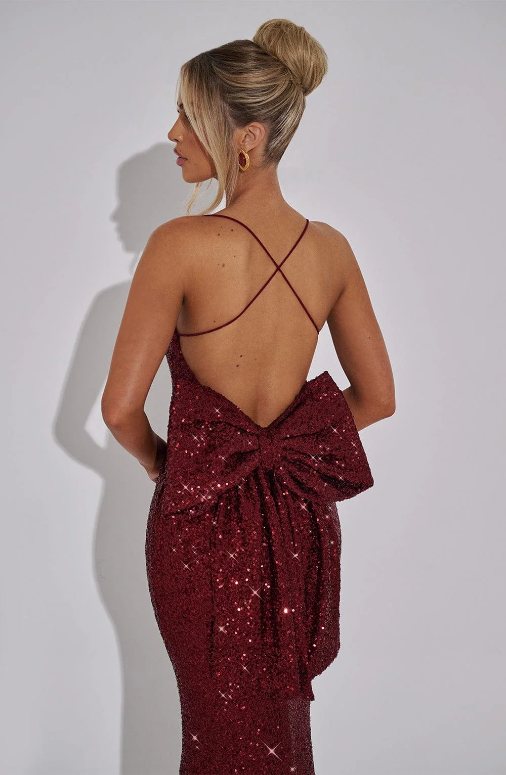 Sparkling Wine Maxi Dress - Elegant Sequin Party Gown