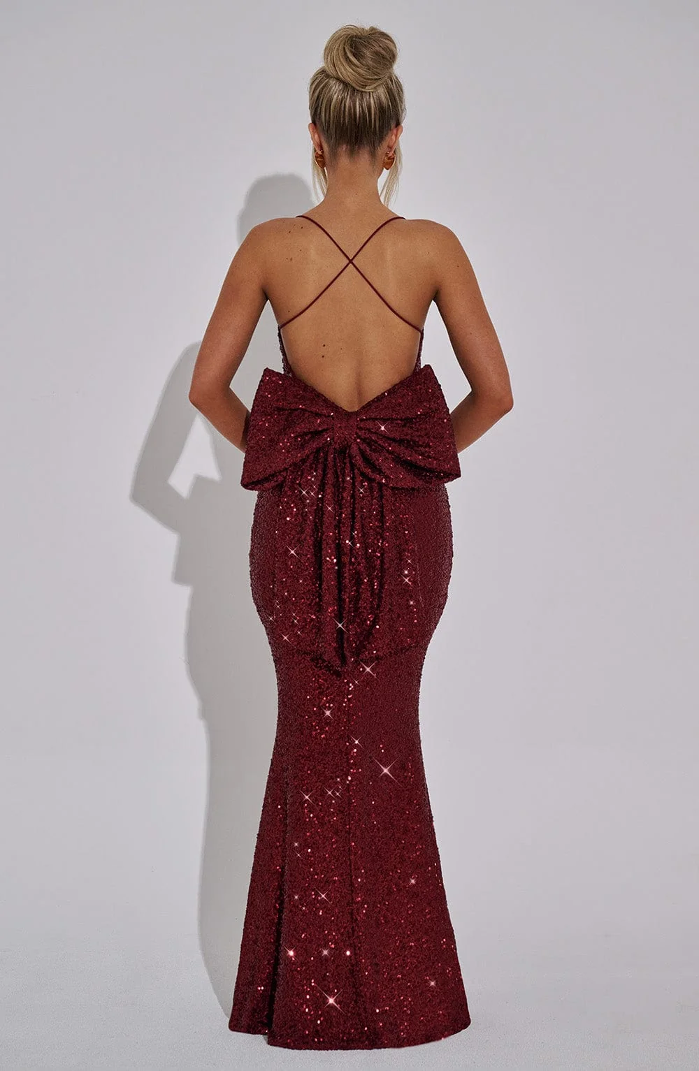 Sparkling Wine Maxi Dress - Elegant Sequin Party Gown