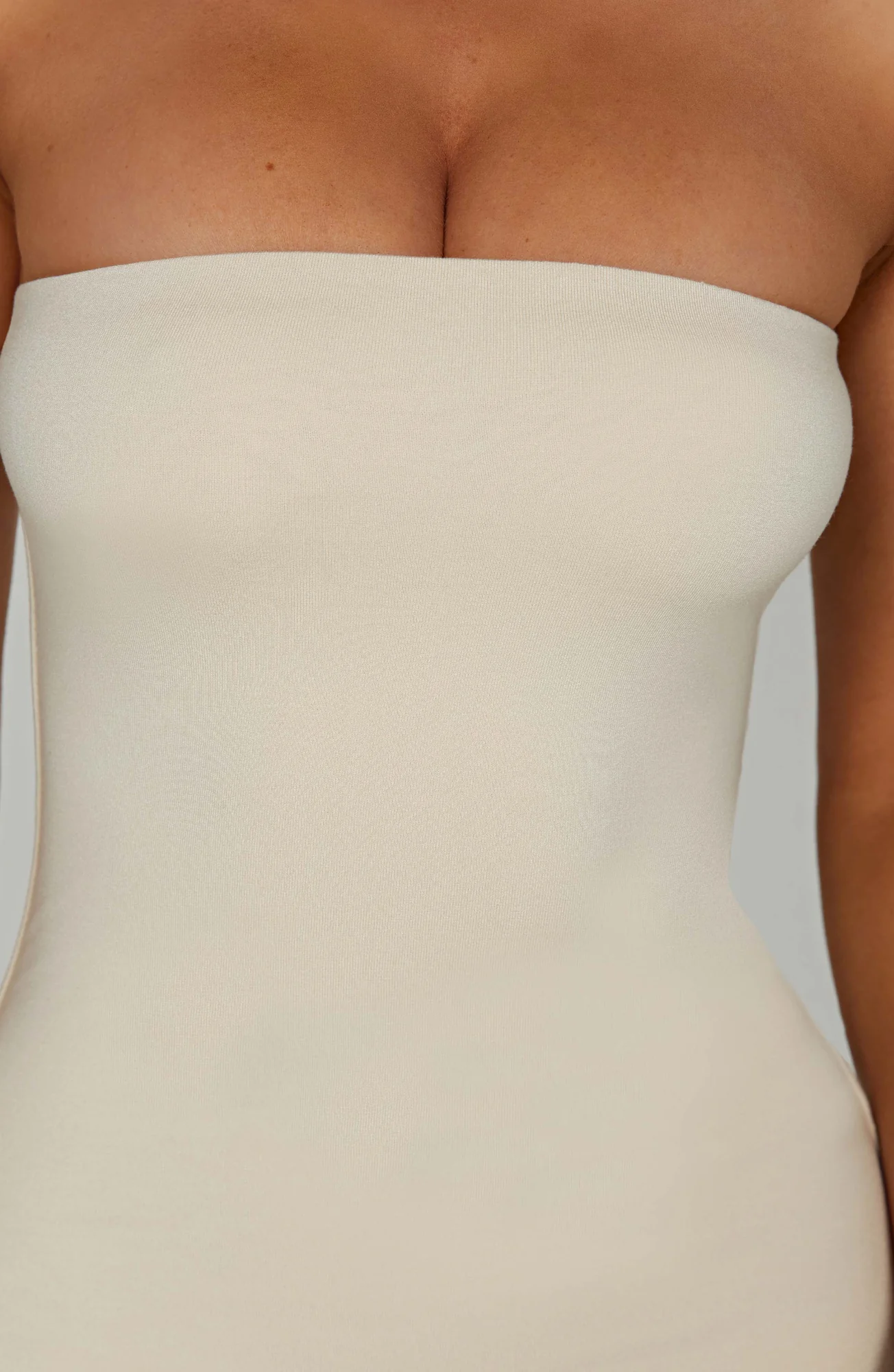 Cream Strapless Maxi Dress - Premium Modal Fabric