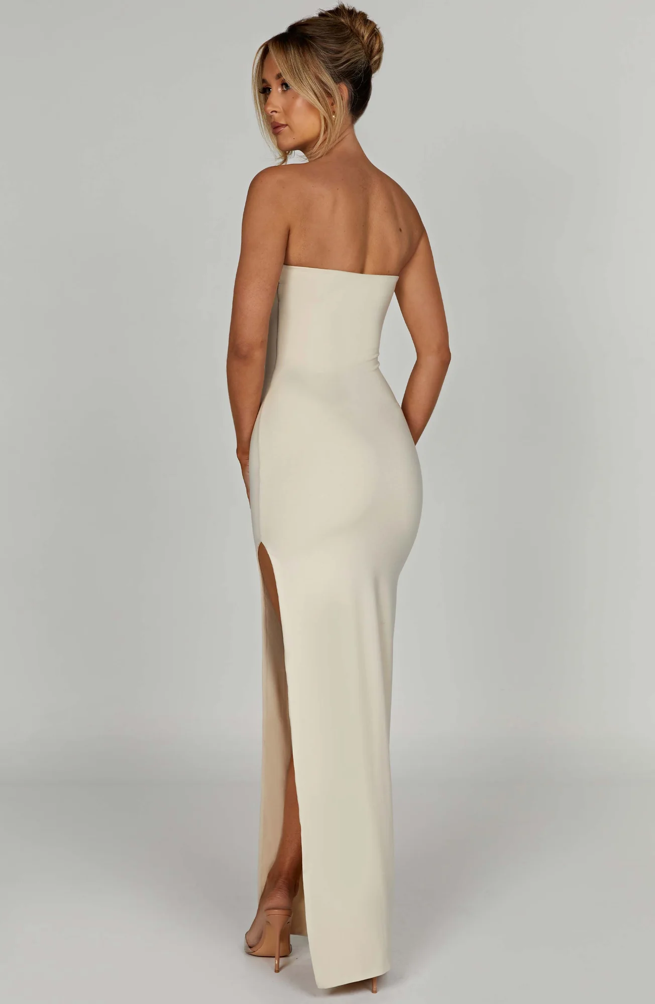 Cream Strapless Maxi Dress - Premium Modal Fabric