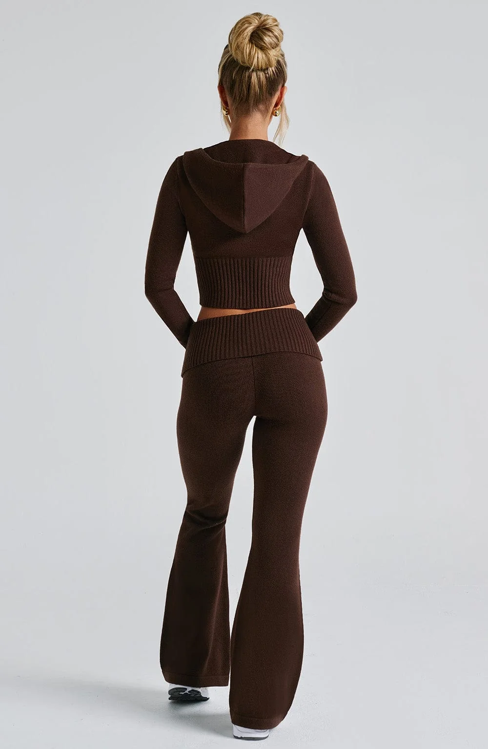 Chocolate Knit Flare Pants - Versatile & Stylish