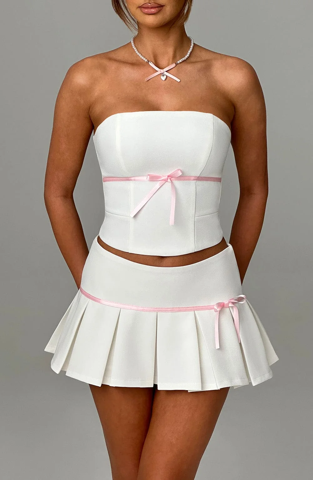 Ivory Lace Trimmed Skort