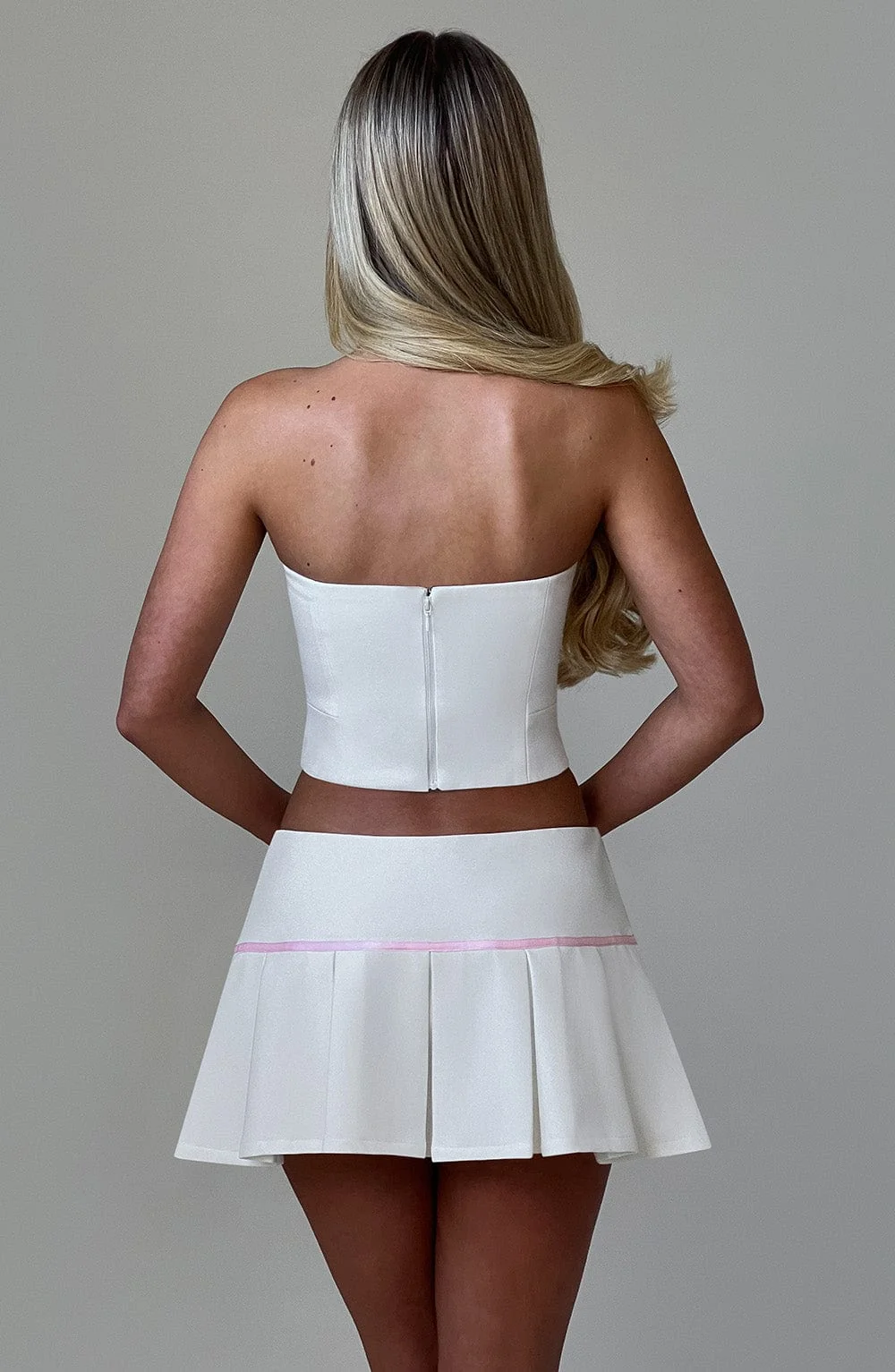 Ivory Lace Trimmed Skort