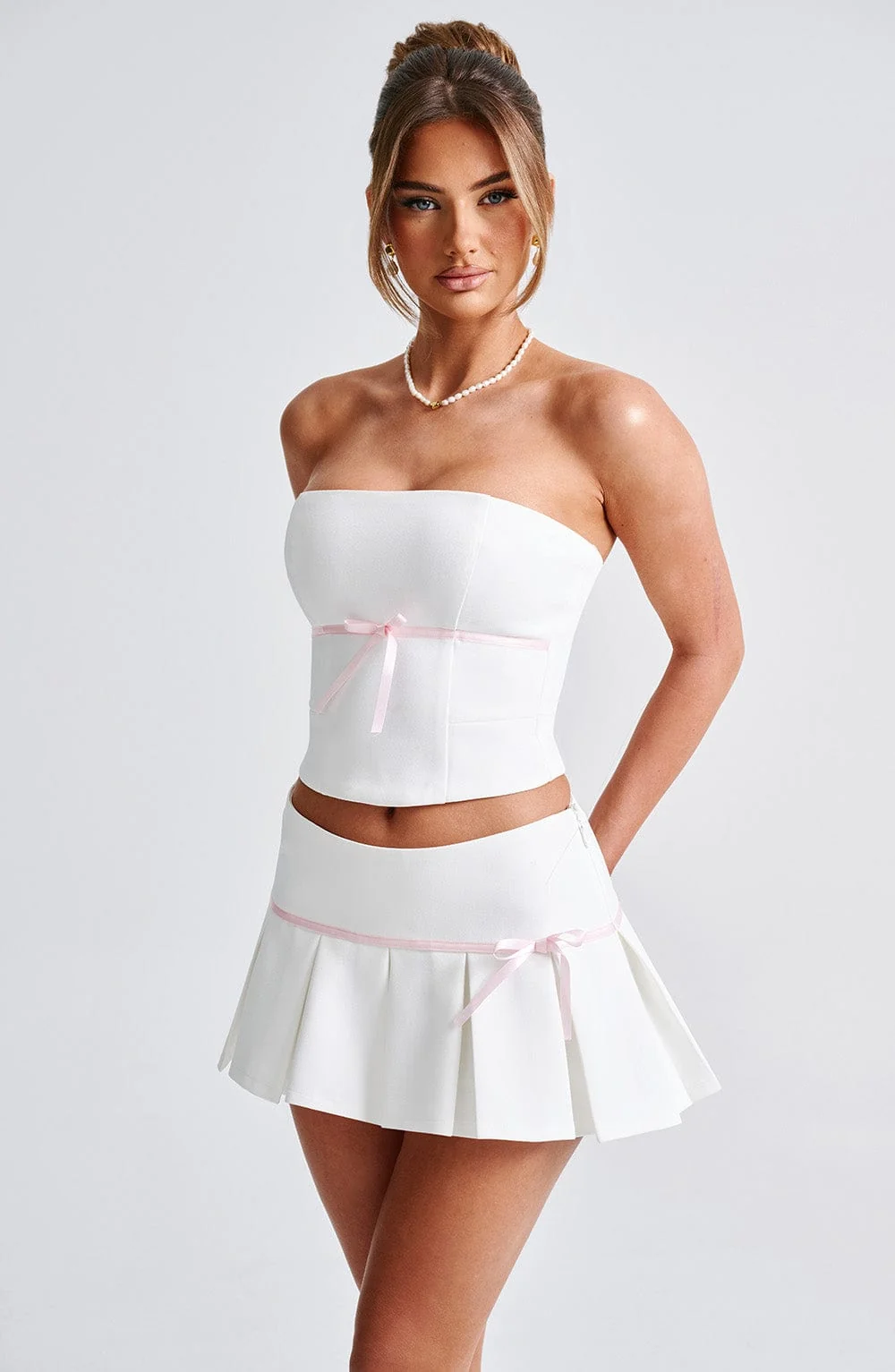 Ivory Lace Trimmed Skort