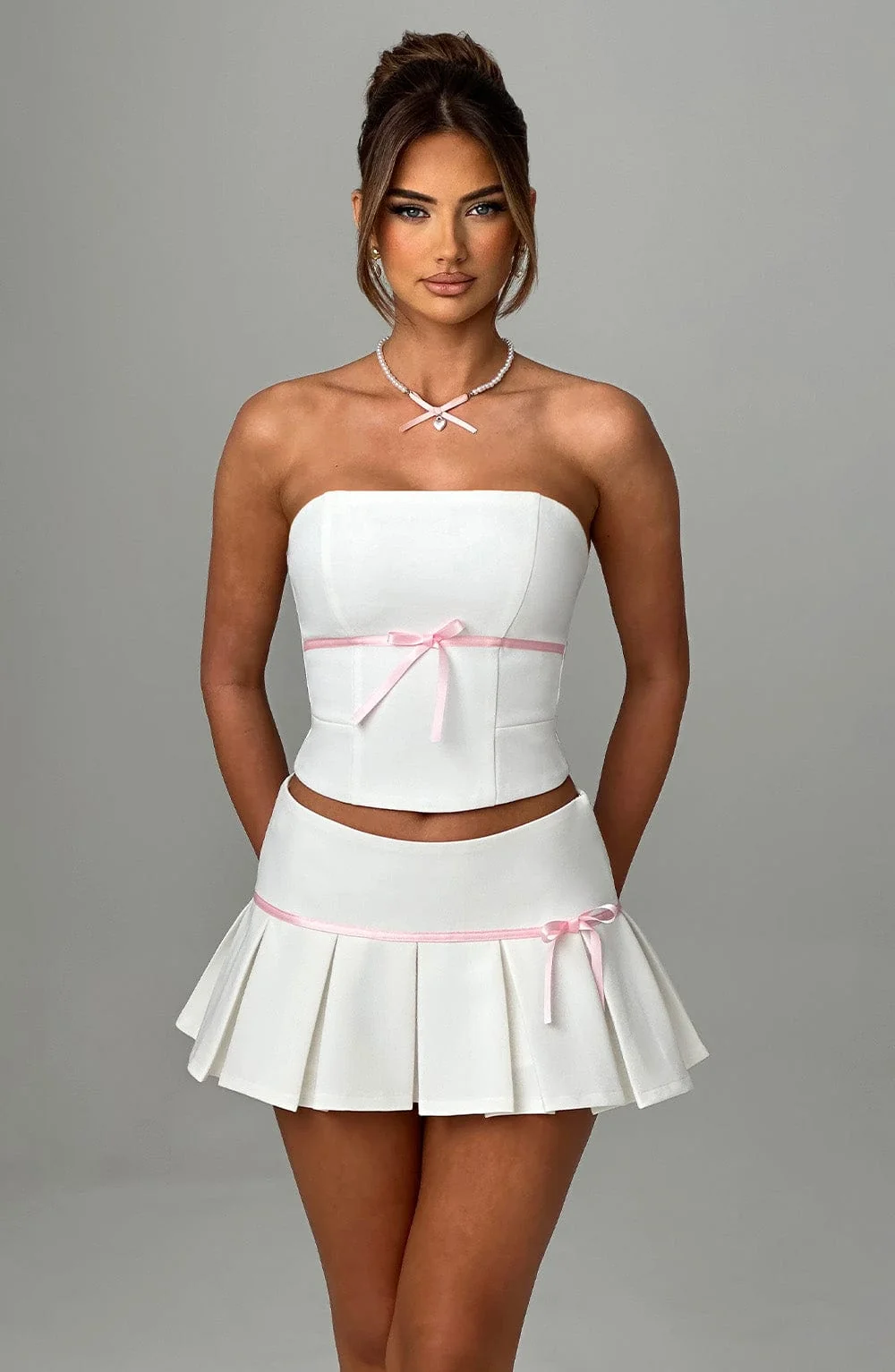 Ivory Lace Trimmed Skort