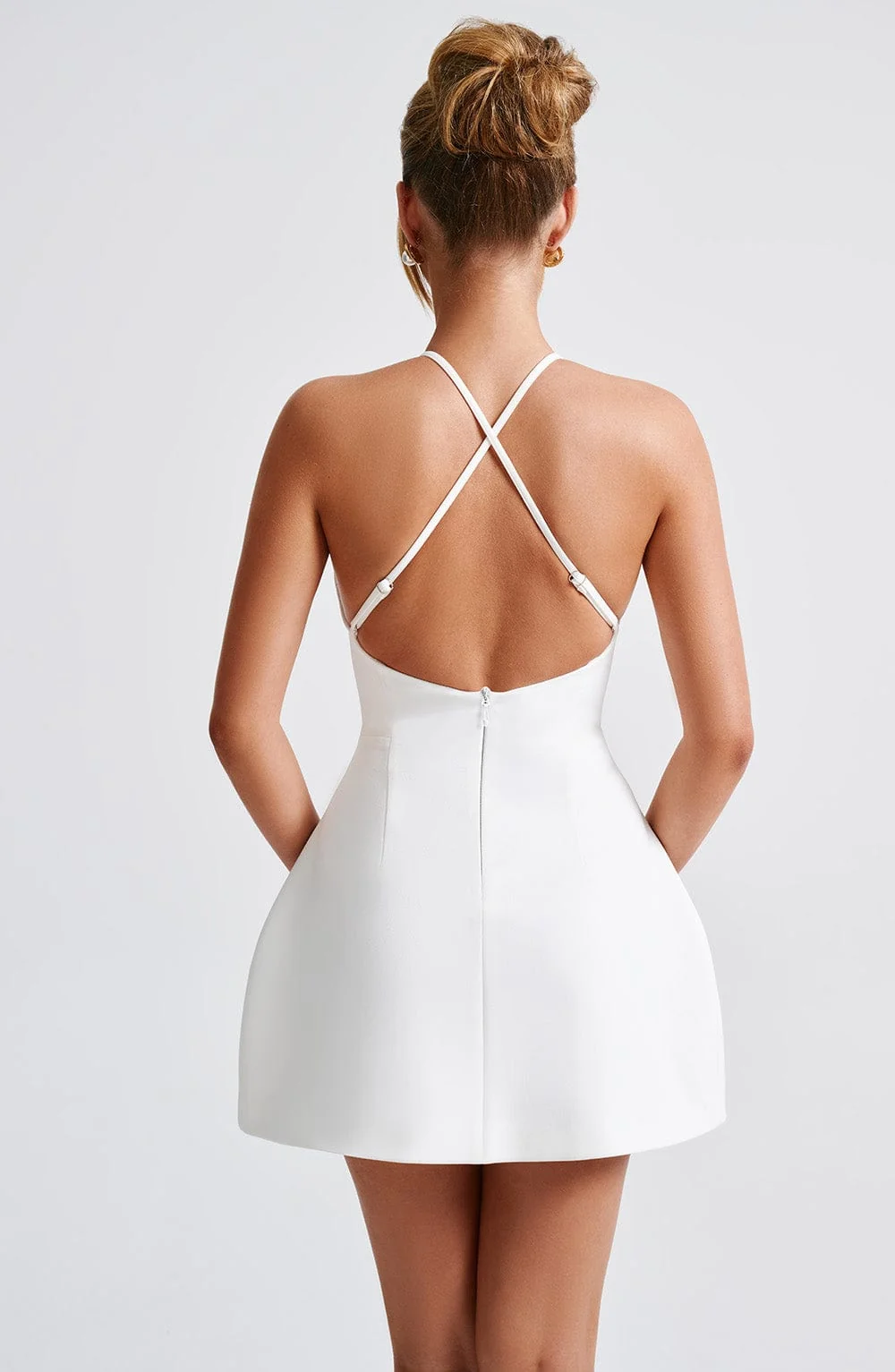 Ivory Bubble Hem Mini Dress - Elegant Summer Fashion