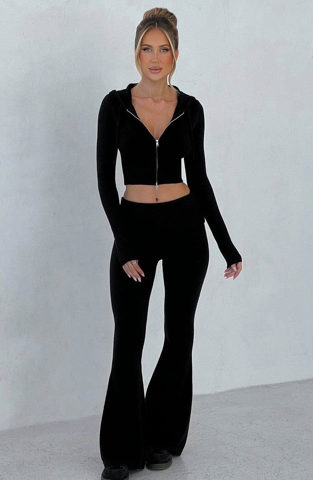 Flattering Black Knit Pants for Women