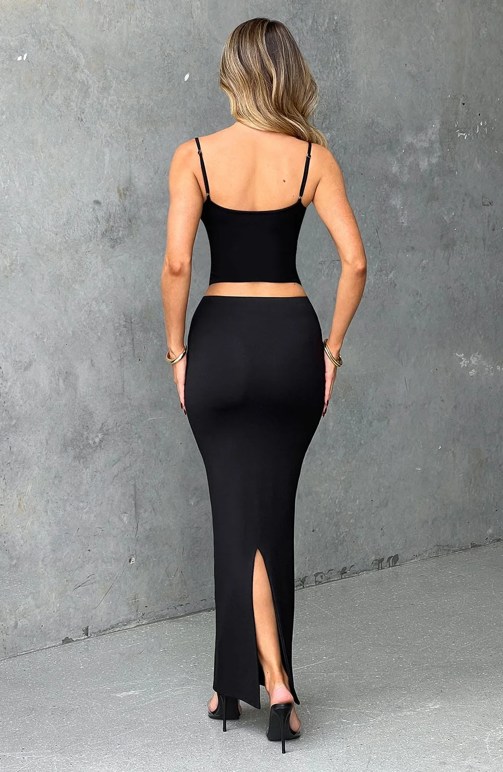 Premium Black Modal Maxi Skirt - Flattering Stretchy Design