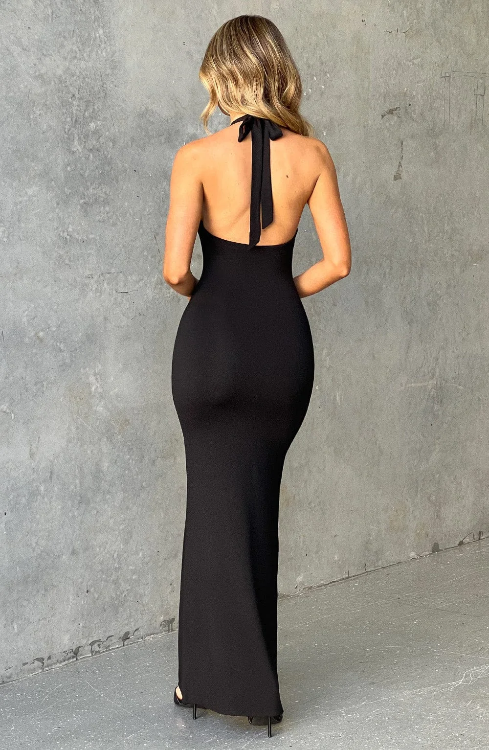 Black Maxi Halter Dress - Premium Soft Fabric